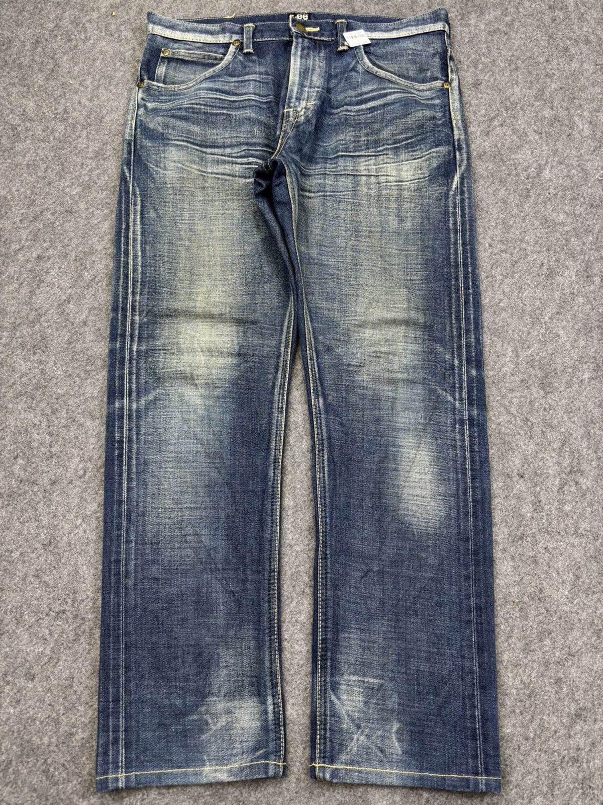 Lee Lee 101 Crazy Fades Yellow Selvedge Denim F788 Size US 35 - 16 Thumbnail