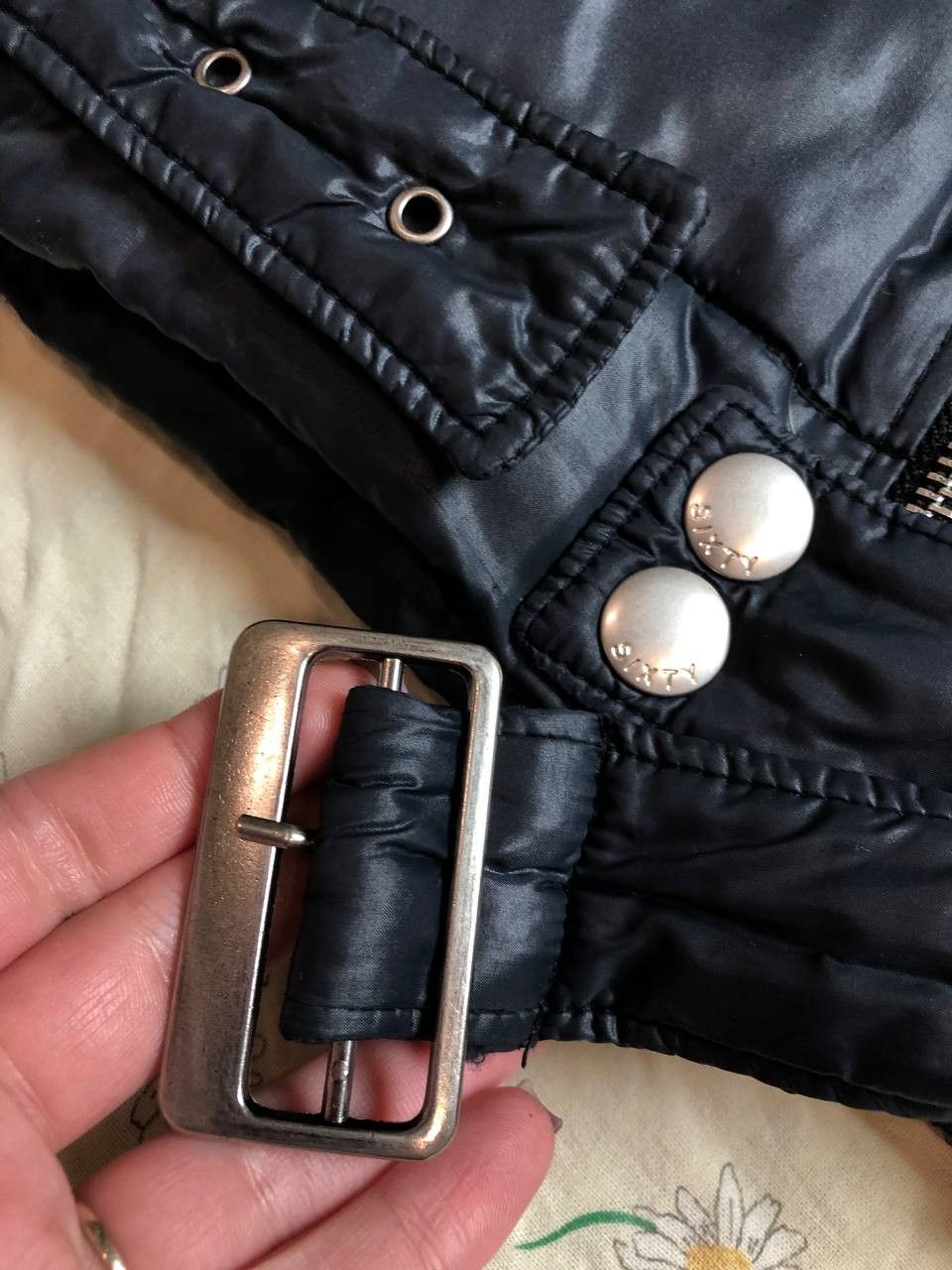 Miss Sixty Miss Sixty Black Puffer Moto Jacket Asymmetric Zip Biker Y2K Size S / US 4 / IT 40 - 2 Thumbnail