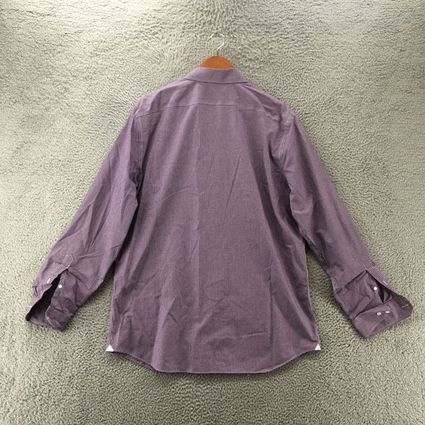 Banana Republic Banana Republic Button-Up Shirt Mens XL Purple Cotton Checkered Non-Iron Stretch Shirt Size US XL / EU 56 / 4 - 7 Thumbnail