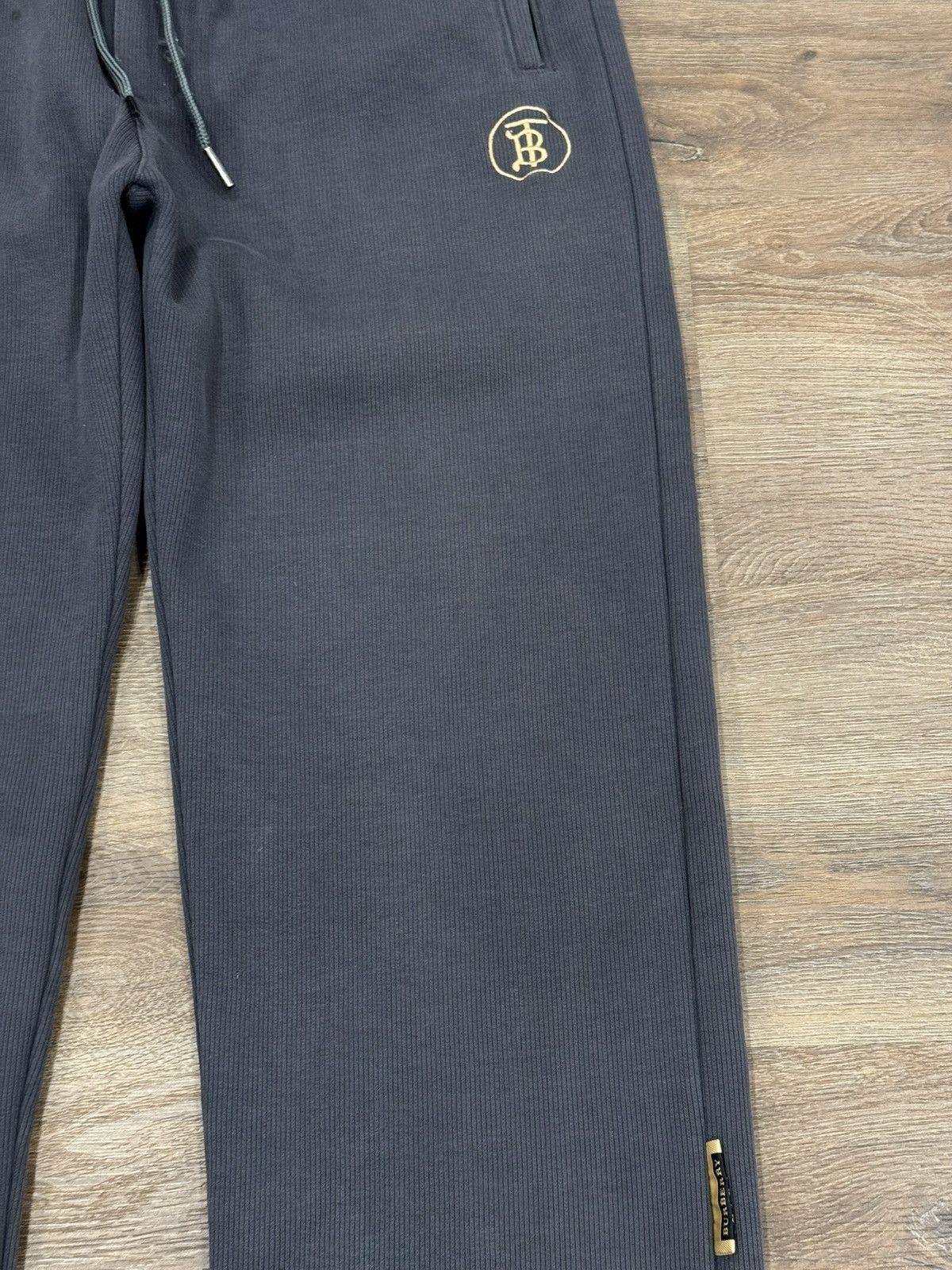 Burberry Burberry London Ribbed Sweatpants Charcoal – Gold Embroidery Size US 34 / EU 50 - 5 Thumbnail