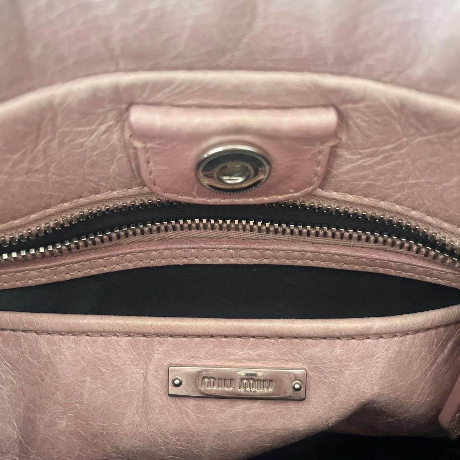 Miu Miu Miu Miu - Pink Ribbon Leather Handbag Size ONE SIZE - 5 Thumbnail