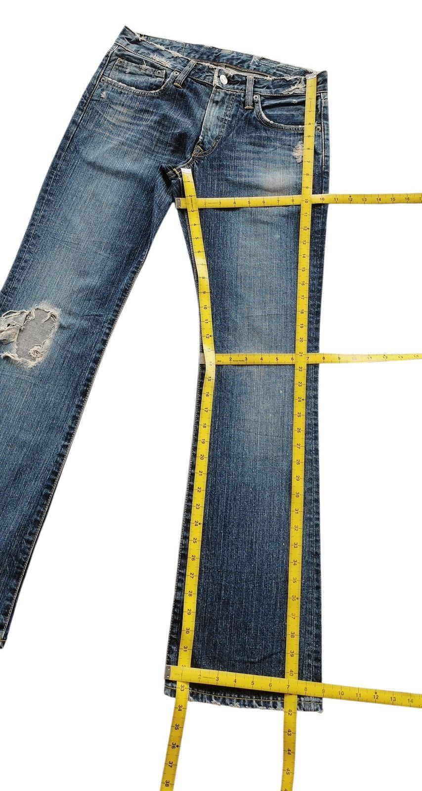 Edwin Edwin Flared Distressed Japan Jeans Vibe Kapital Denim Jeans Size US 30 / EU 46 - 14 Thumbnail