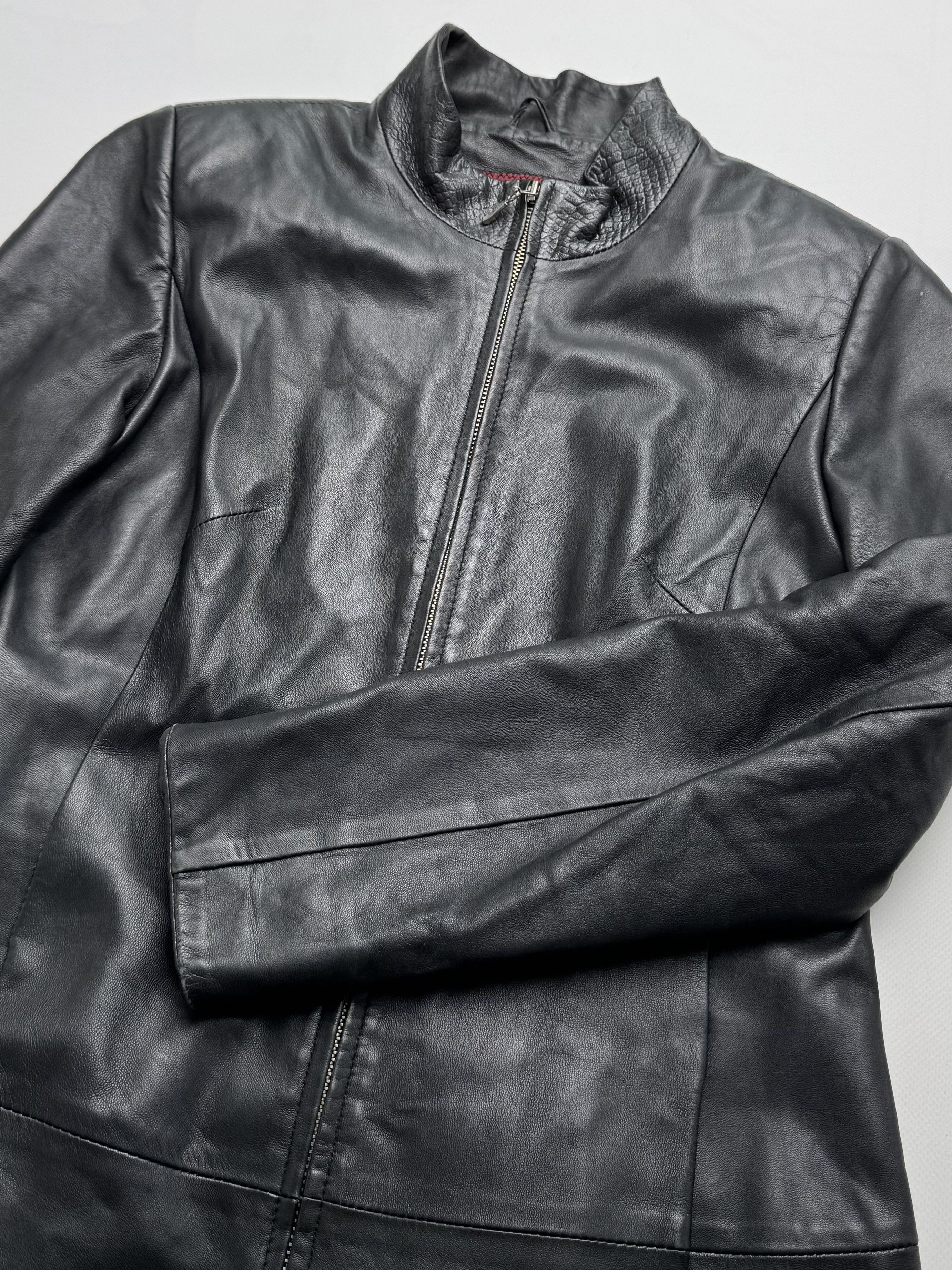 Vintage Vintage Long Leather Jacket On Zipper B8(V405)E2 Size M / US 6-8 / IT 42-44 - 5 Thumbnail