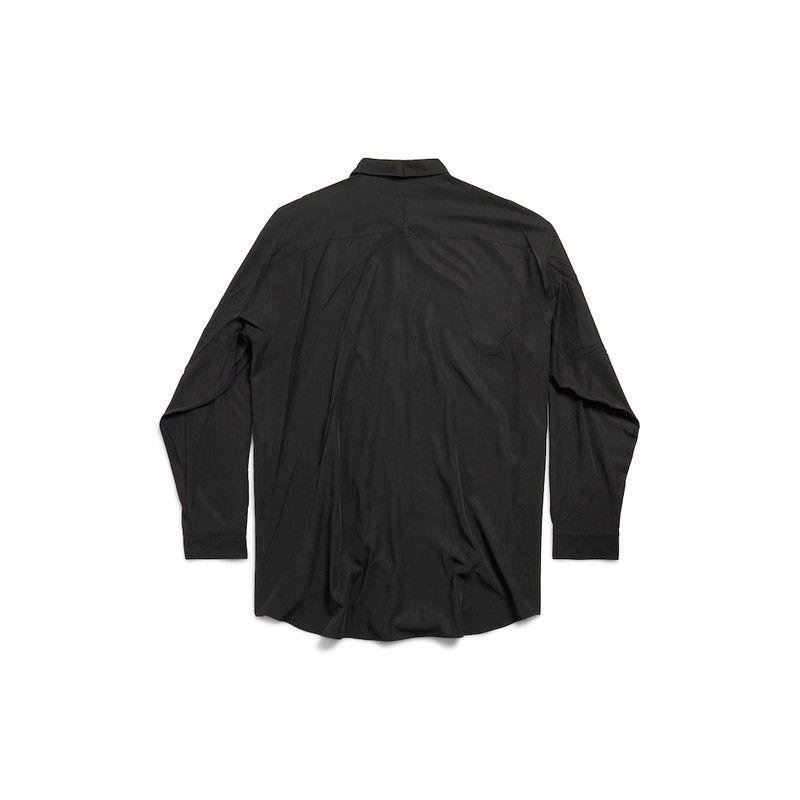 Balenciaga o1srvl11e0426 Fluid Shirt in Black Size XL / US 12-14 / IT 48-50 - 2 Thumbnail