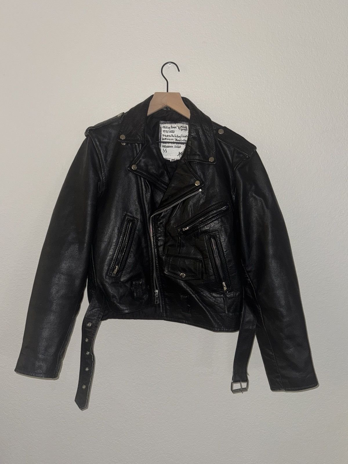 Genuine Leather Vintage “Rolling Bones” leather jacket Size US M / EU 48-50 / 2 - 1 Thumbnail