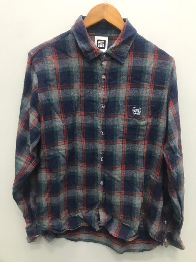 PHENOMENON × Swagger SWAGGER - Soft Cotton Flannel Button Up Shirt Size US M / EU 48-50 / 2 - 3 Thumbnail