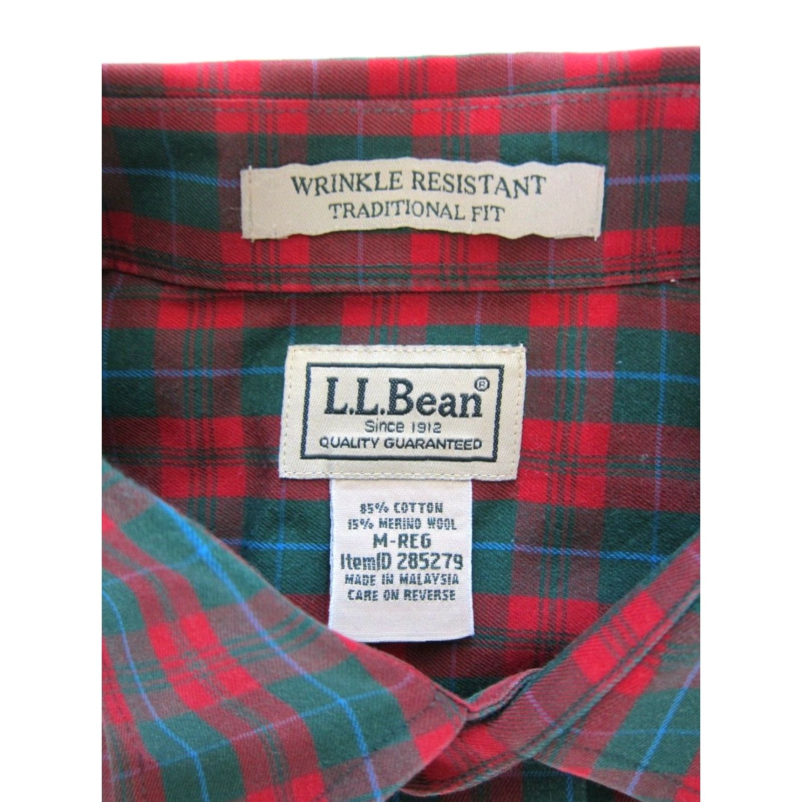 Vintage VINTAGE L.L. Bean Cotton Green Red Plaid Button Down Long Sleeve Shirt M Size US M / EU 48-50 / 2 - 4 Thumbnail