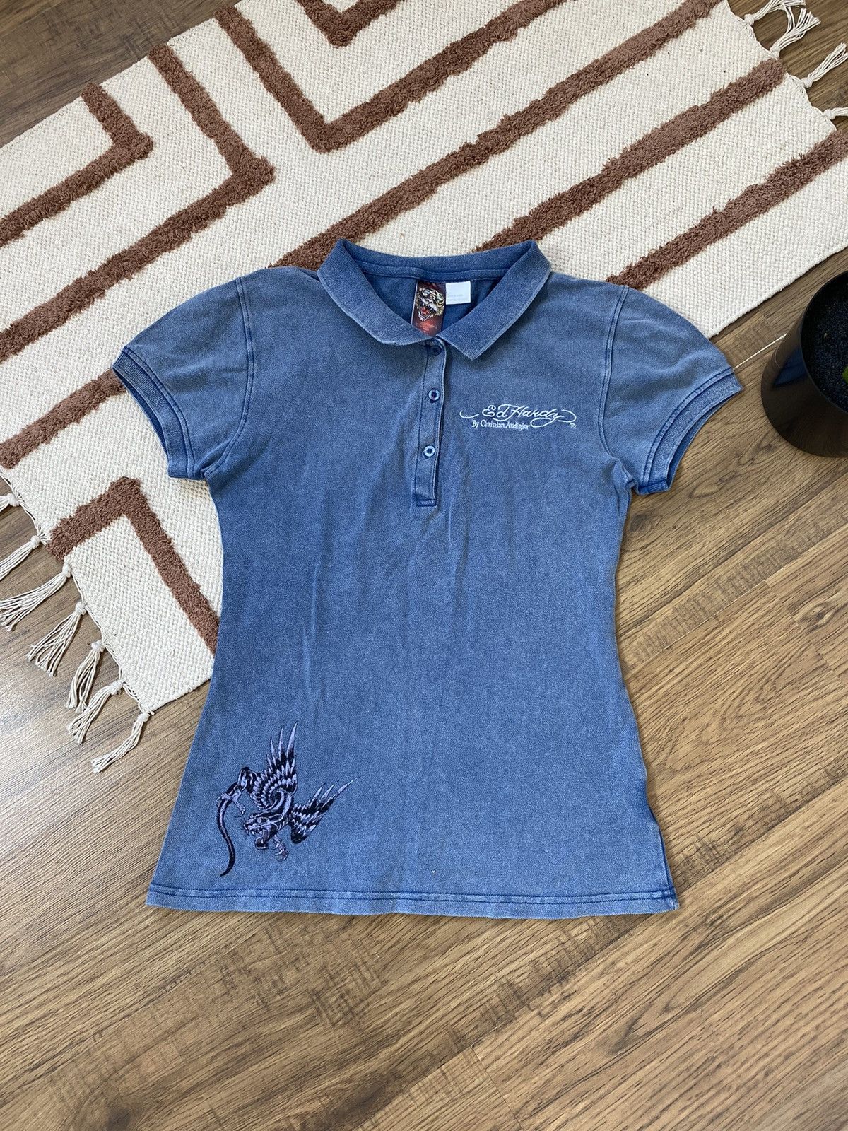 Ed Hardy ED HARDY BY CHRISTIAN AUDIGIER POLO T SHIRT Size L / US 10 / IT 46 - 2 Thumbnail