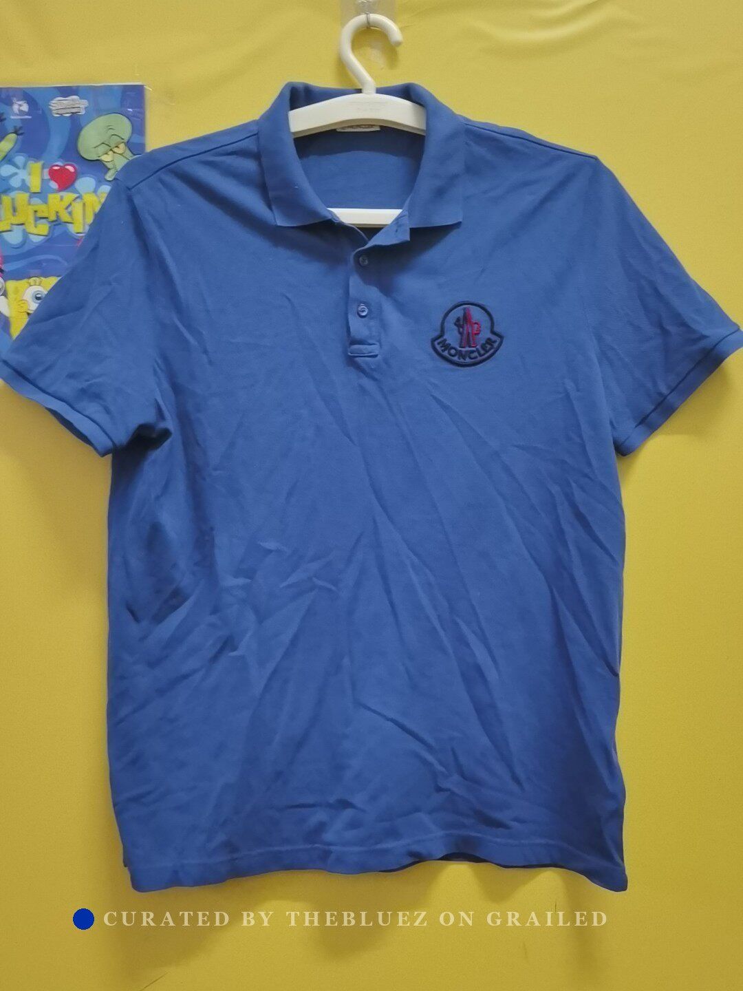 Moncler Moncler Blue Cotton Polo Shirt XL Size US XL / EU 56 / 4 - 1 Thumbnail