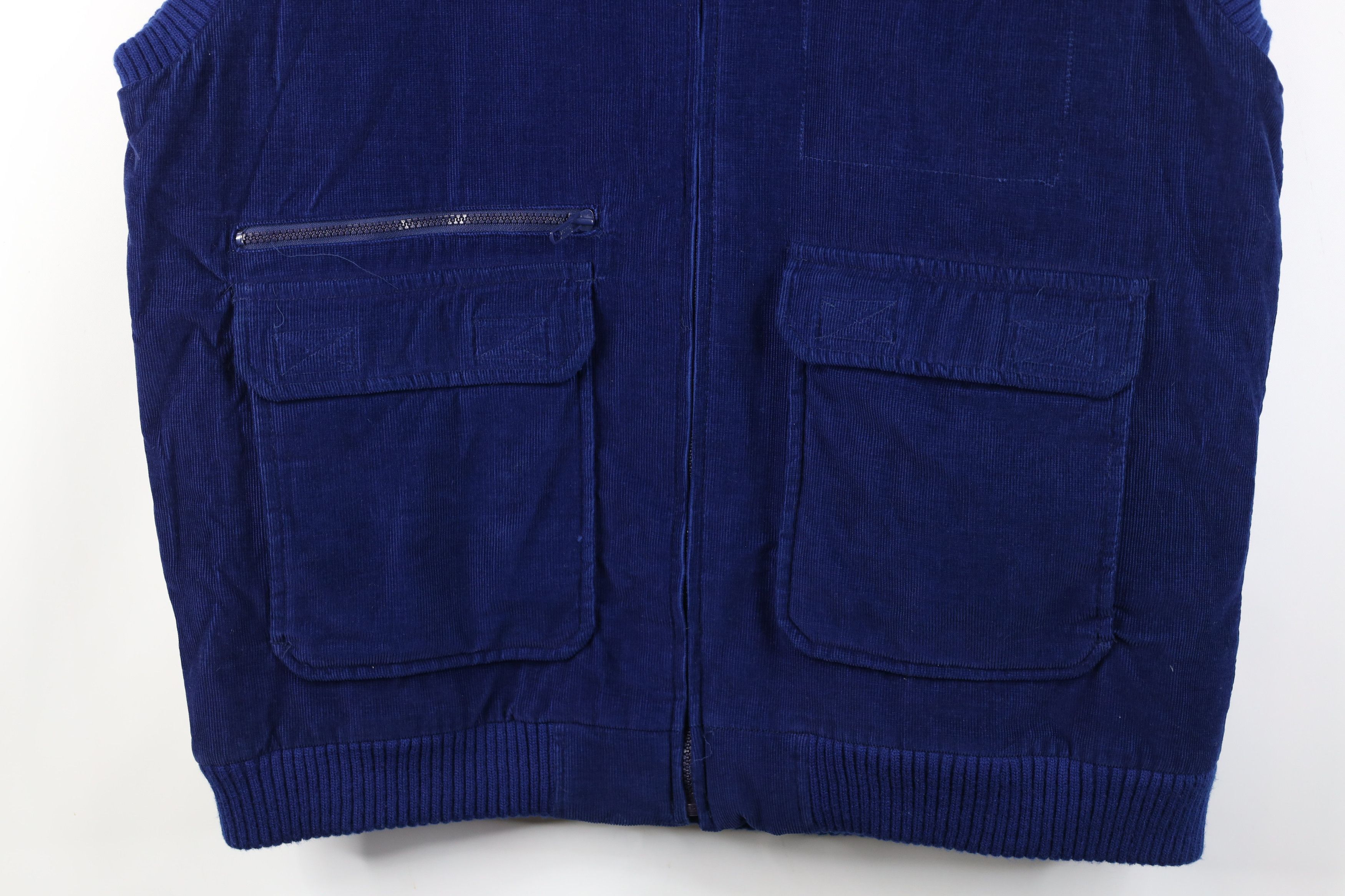 Vintage Vintage 90s Streetwear Quilted Corduroy Vest Jacket Blue Size US XL / EU 56 / 4 - 3 Thumbnail