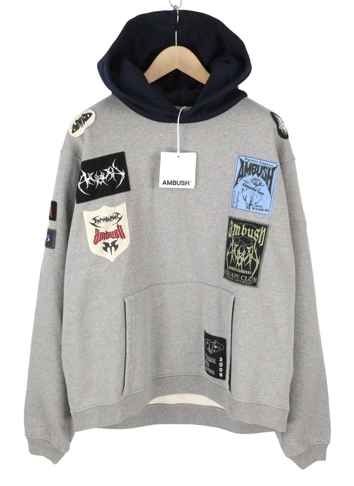 Ambush Design LOGO-PATCHWORK COTTON L Grey Melange RRP845 87767 Size US L / EU 52-54 / 3 - 1 Thumbnail