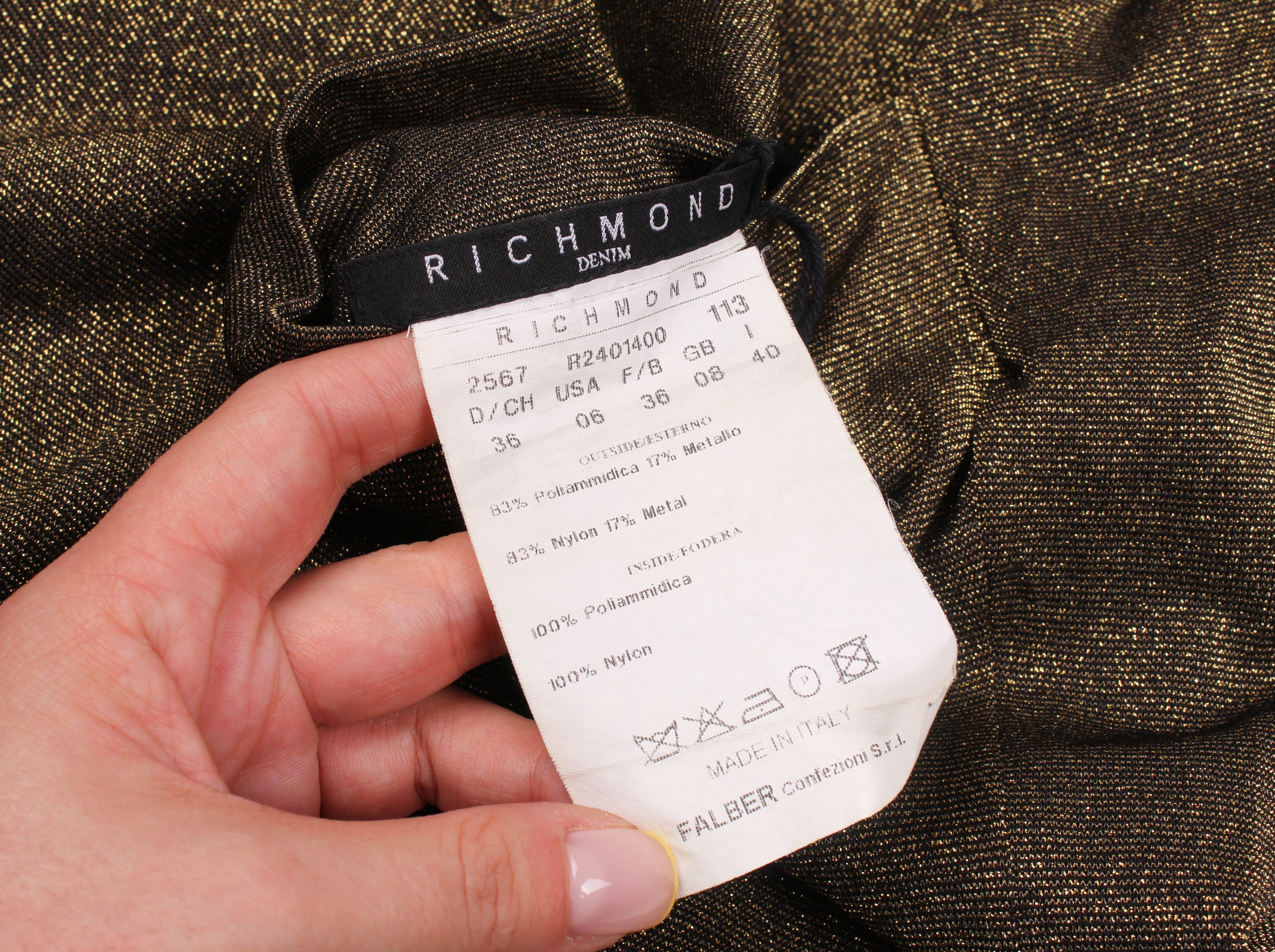 John Richmond × Vintage Vintage John Richmond Gold Sparkle Bodycon Mini Dress Size M / US 6-8 / IT 42-44 - 9 Thumbnail