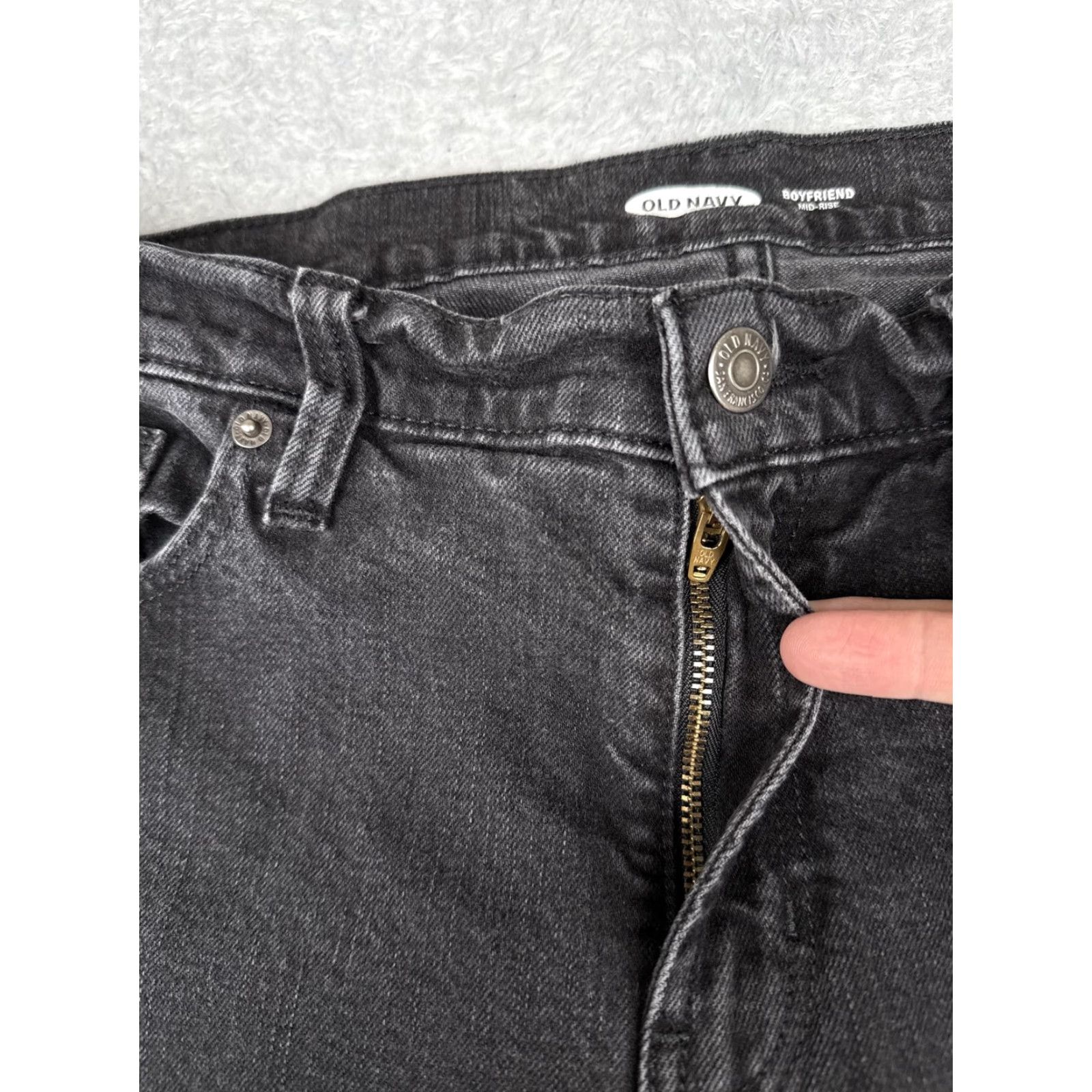 Old Navy Old Navy Jeans Women 8 Black Boyfriend Mid Rise Straight Leg Stretch Denim 30x27 Size 30" / US 8 / IT 44 - 5 Thumbnail