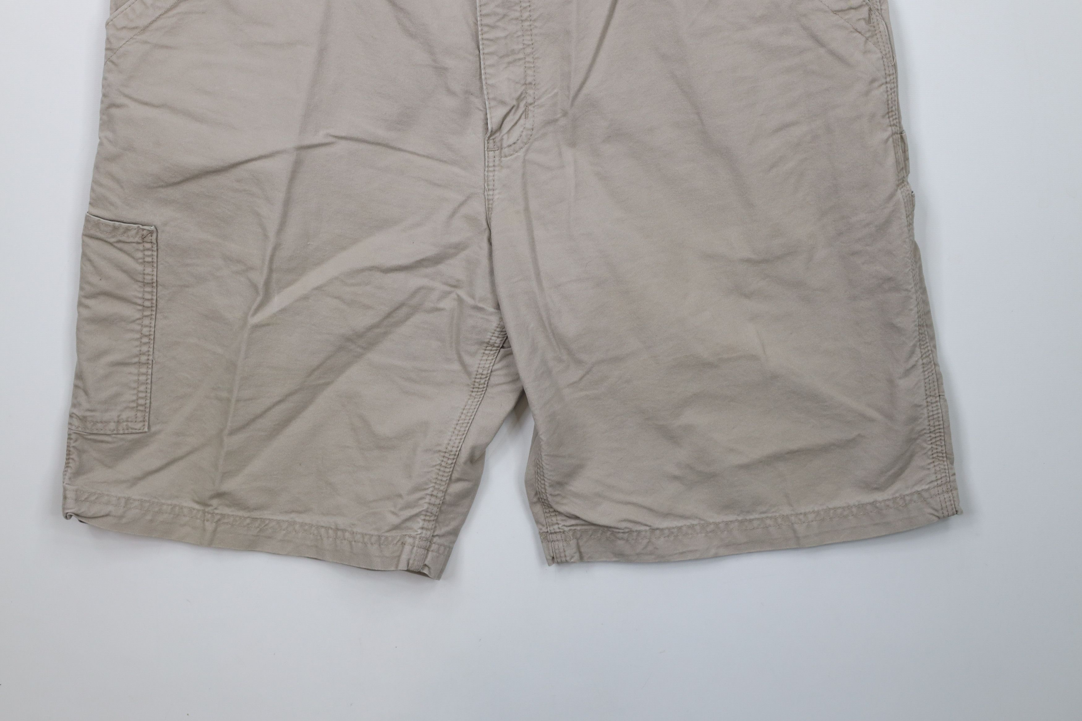 Carhartt × Vintage Vintage Carhartt Spell Out Dungaree Work Shorts Beige Cotton Size US 38 / EU 54 - 4 Thumbnail