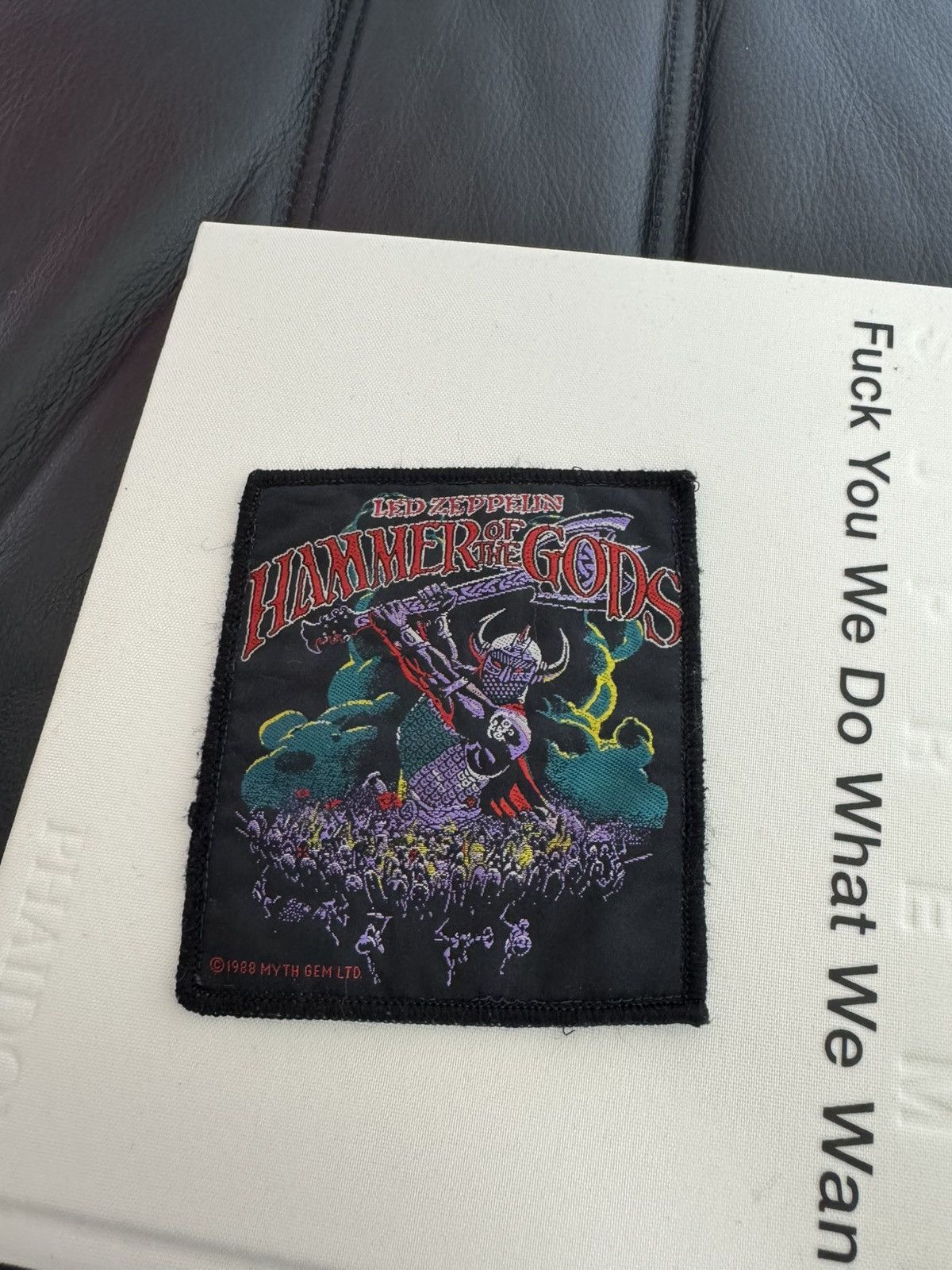 Vintage 80s Band Patch Led Zeppelin Hammer Of The Gods Rare