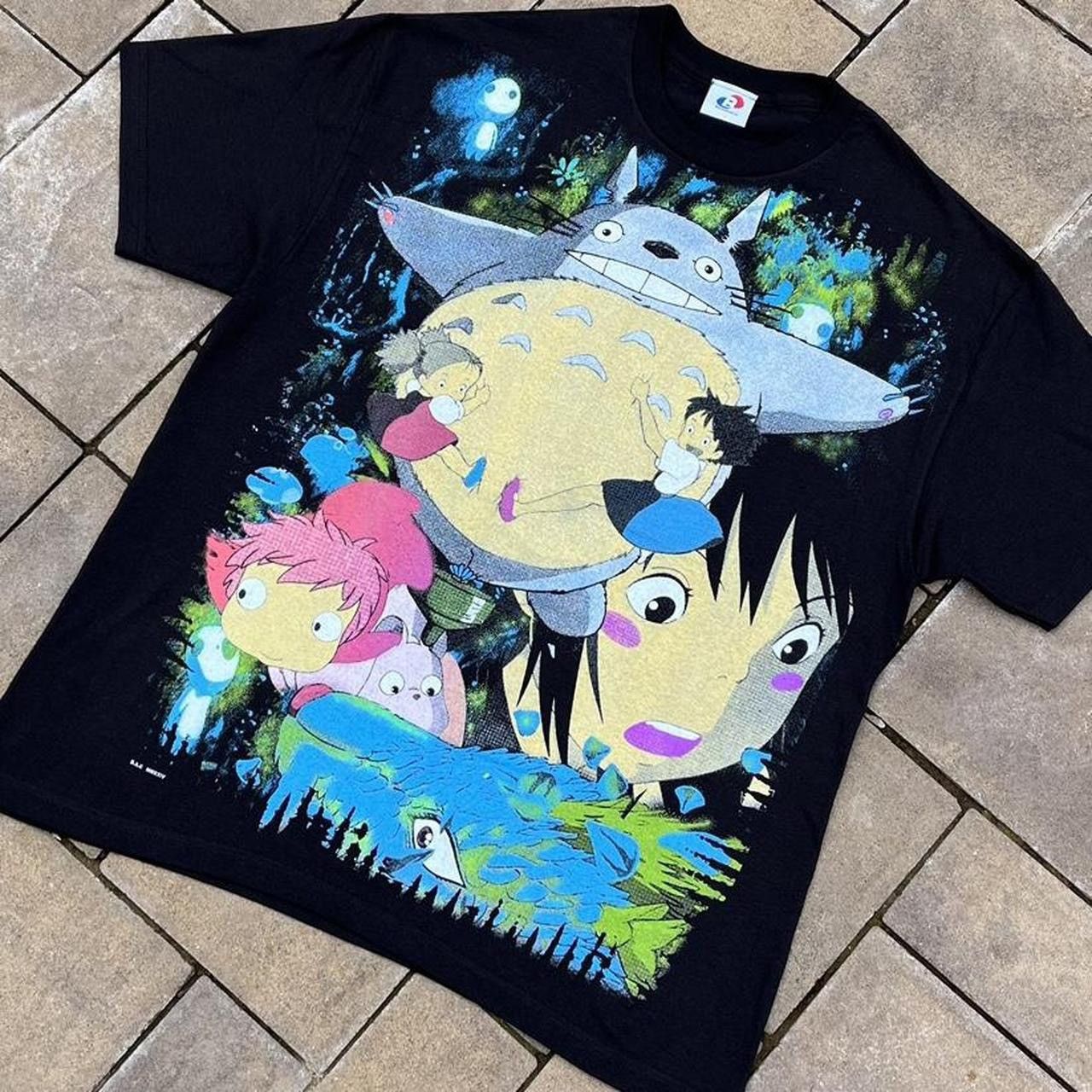 Image of Tee x Tee Shirt Backstock Co Studio Ghibli Anime Manga Essential Aop Tshirt in Black (Size XL)