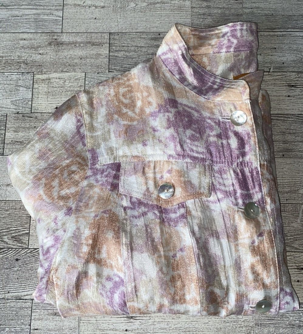 Vintage Ruby Rd., Vintage, Pastel, Rose Print, Lightweight Jacket Size S / US 4 / IT 40 - 16 Thumbnail