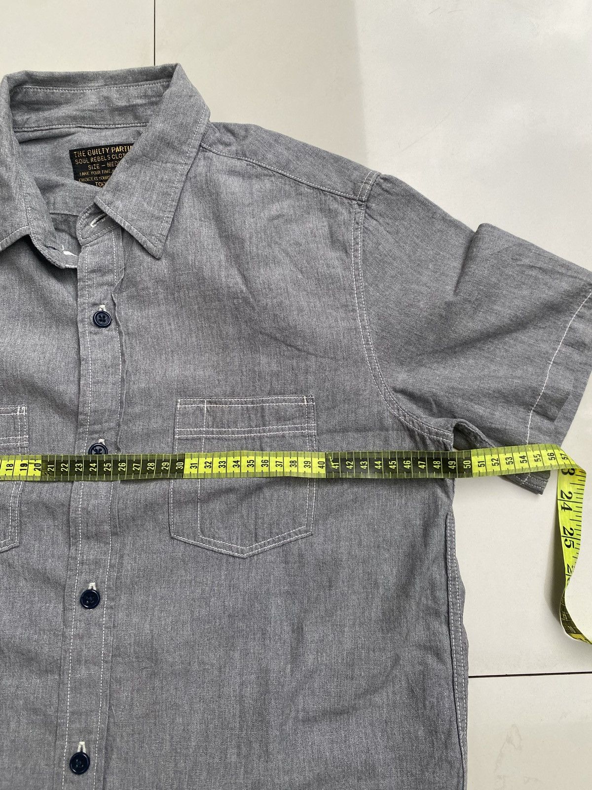 Wacko Maria WACKO MARIA (THE GUILTY PARTIES) S/S CHAMBRAY WORK SHIRT Size US M / EU 48-50 / 2 - 7 Thumbnail