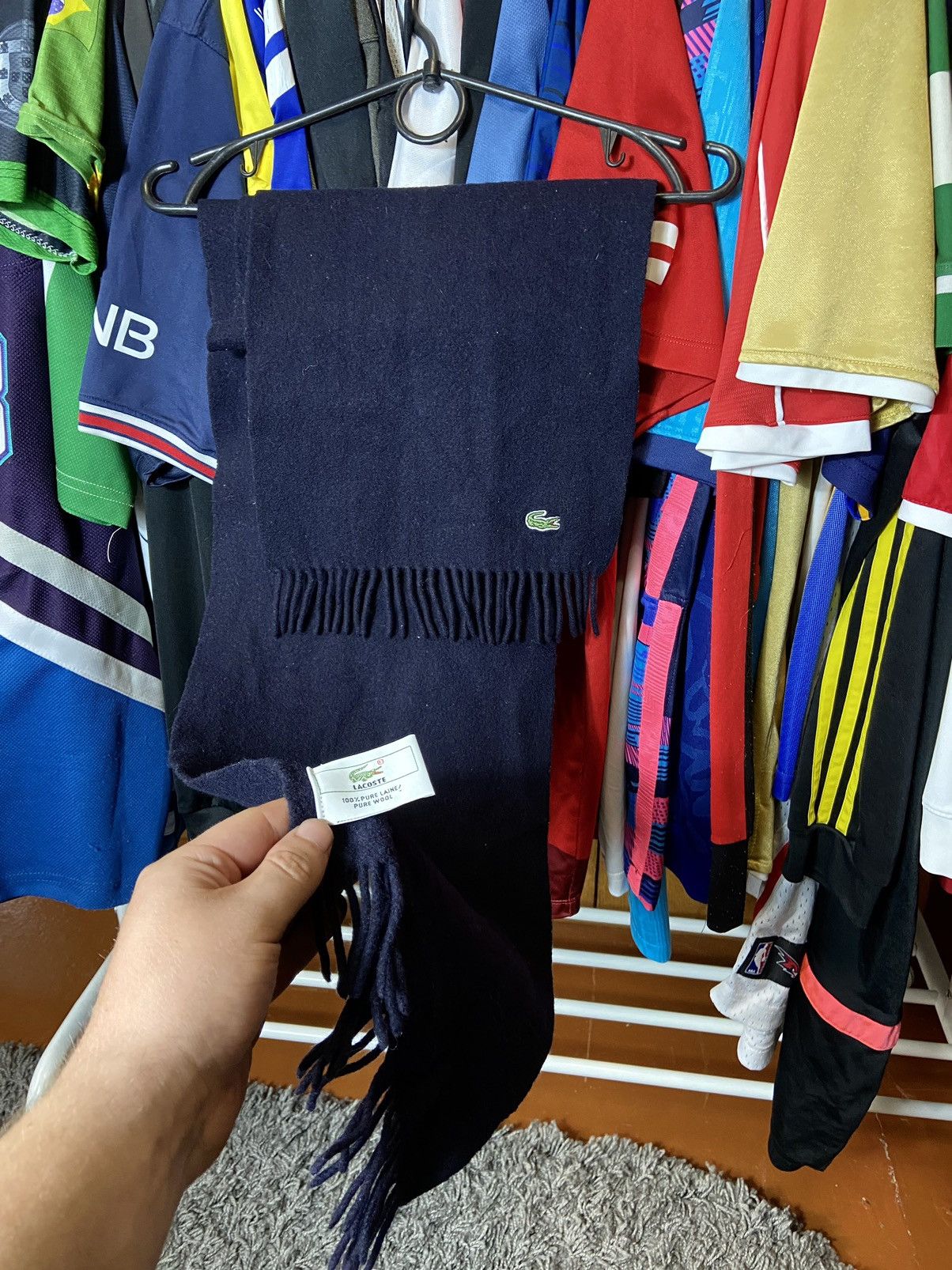 Lacoste × Vintage VINTAGE 00s LACOSTE 100 % WOOL SCARF Size ONE SIZE - 1 Thumbnail