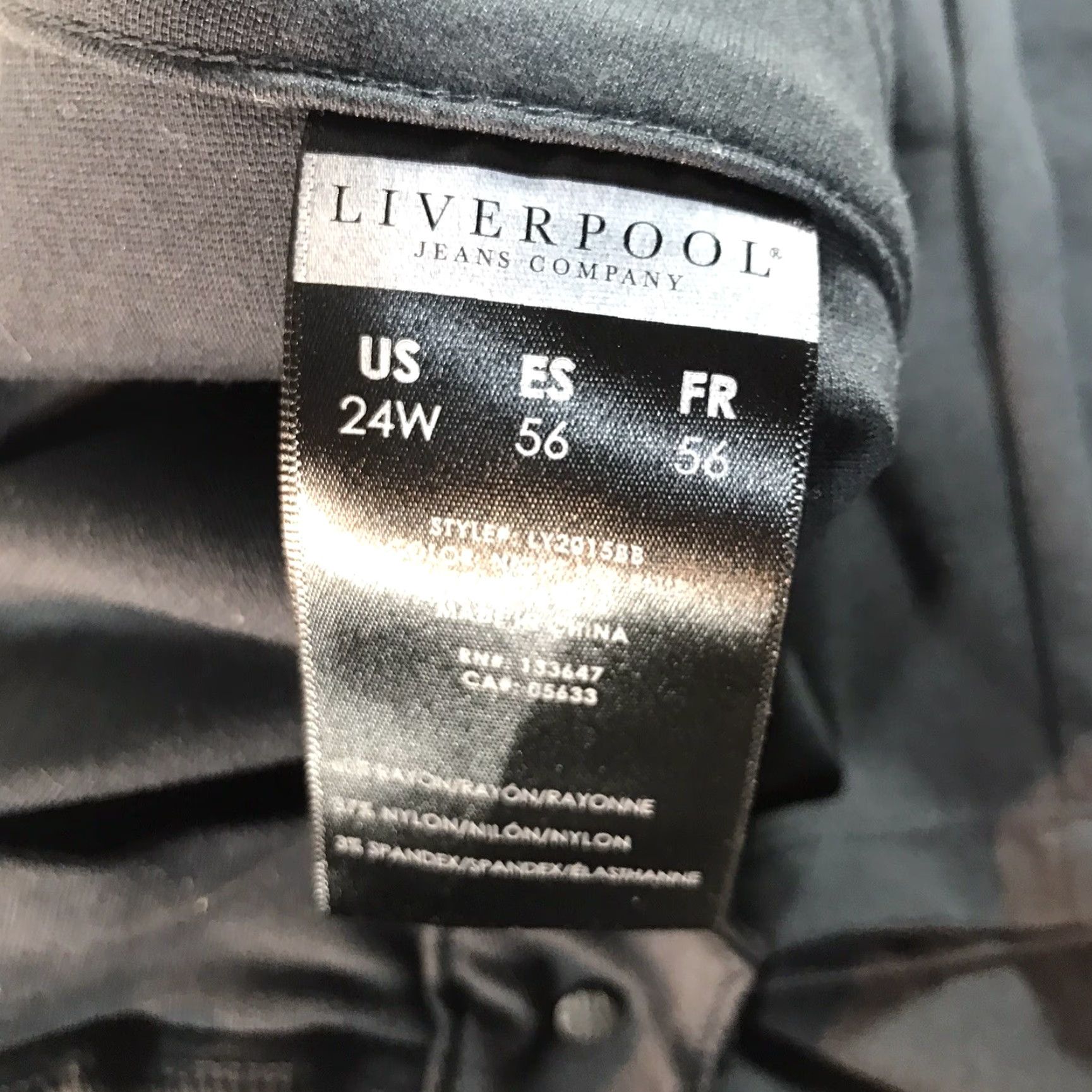 Vintage Liverpool Jeans Night Sky Blue Stretchy Skinny Pants Plus Size 24W Womens Size 42" / US 20 - 5 Thumbnail