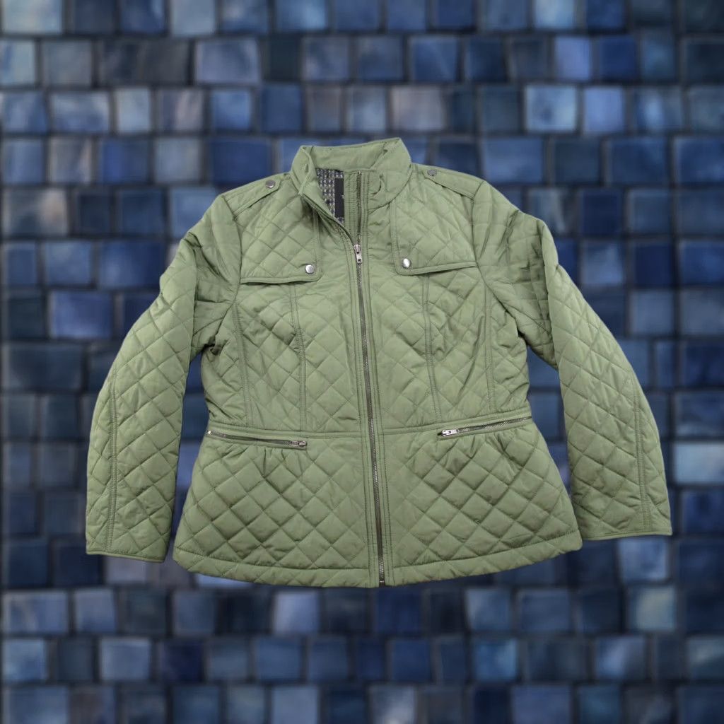 Talbots Talbots Diamond Quilted Jacket Full Zip Womens Size L Green Pockets Preppy Vintage: No Size L / US 10 / IT 46 - 1 Thumbnail