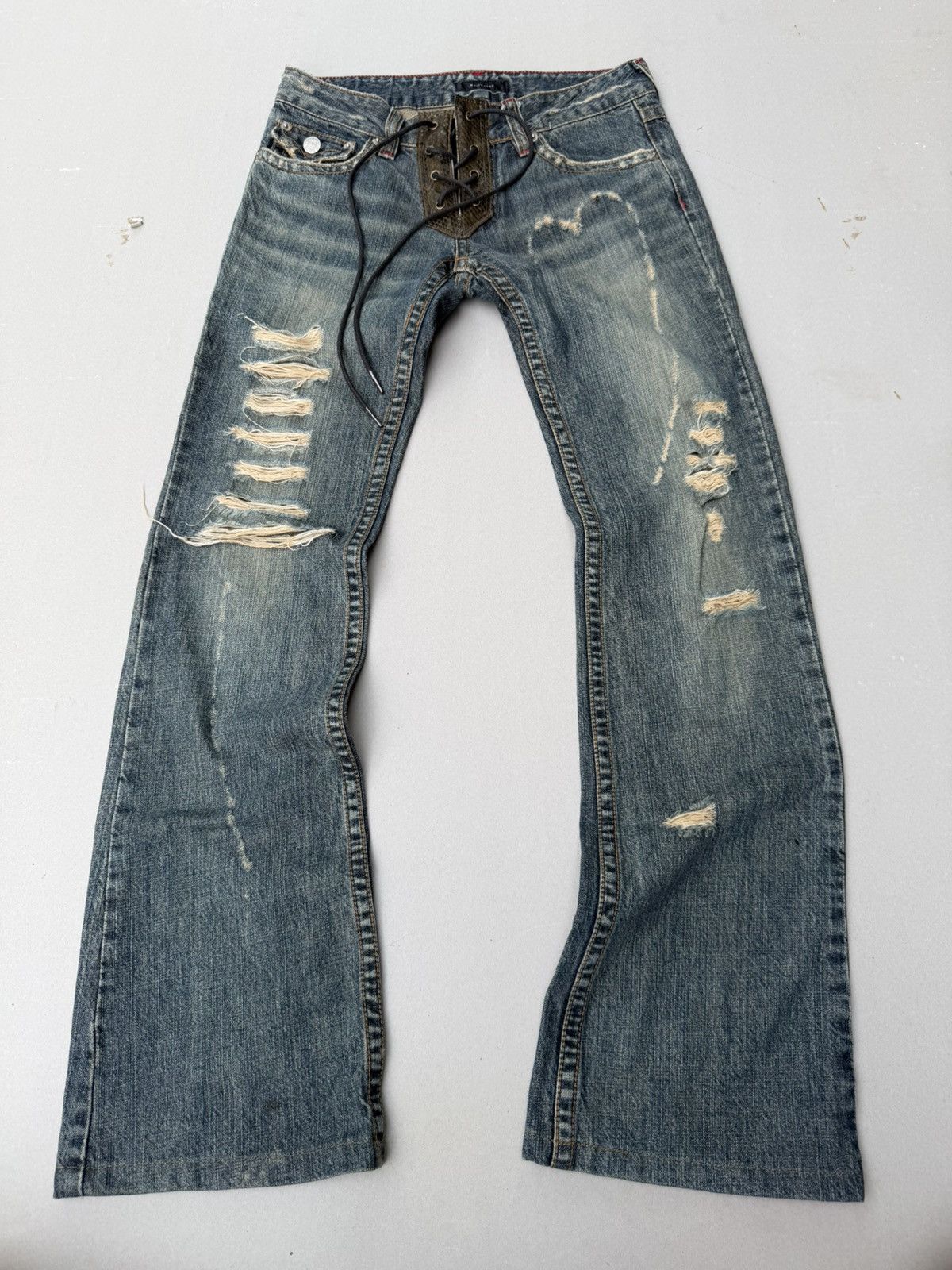 Japanese Brand Maitresse Lace up flare jeans Size US 26 / EU 42 - 1 Thumbnail