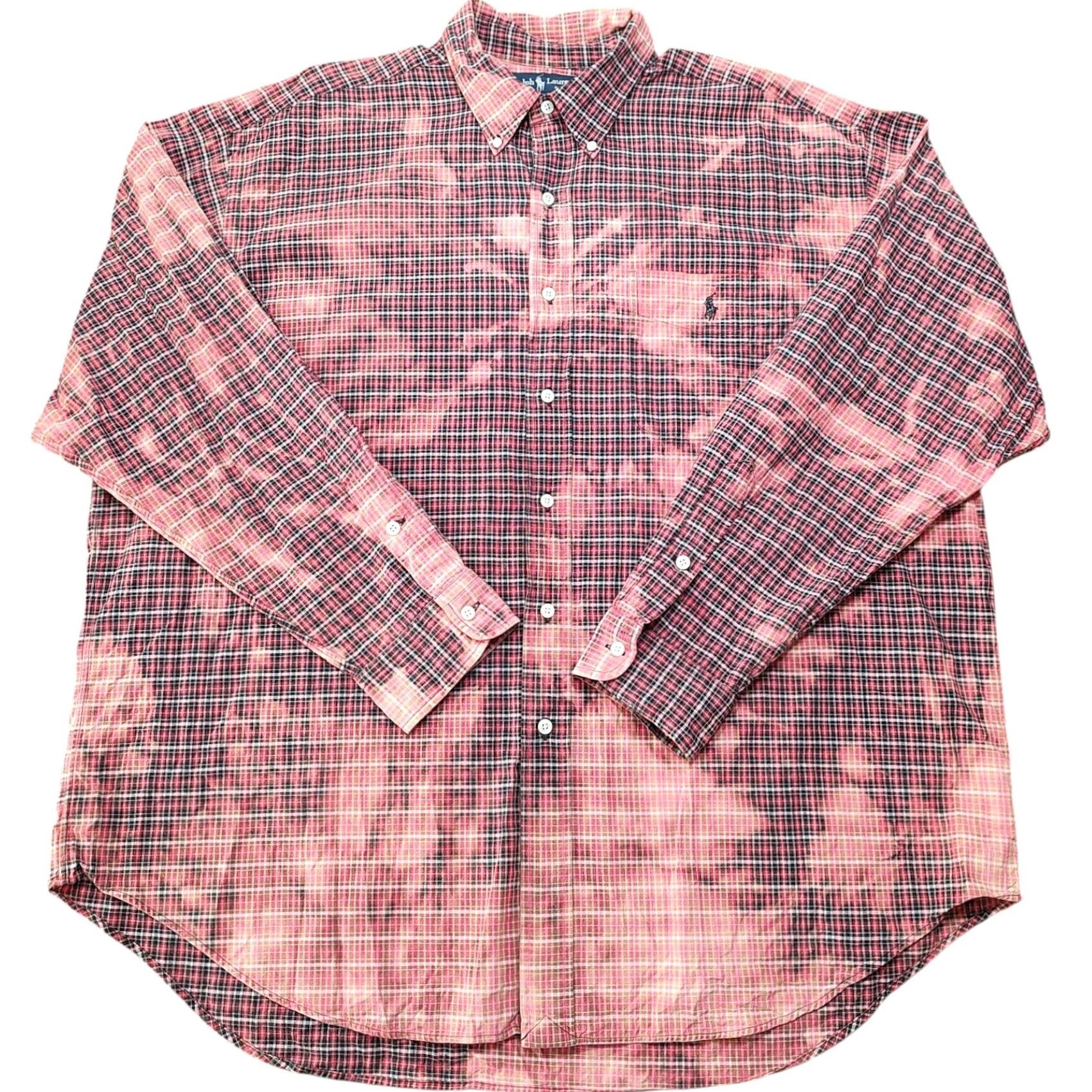 Ralph Lauren VINTAGE Polo Ralph Lauren Big Shirt Button-Down Shirt XL Mens Red 90s Retro College Hip Hop Preppy USA Size US XL / EU 56 / 4 - 2 Thumbnail