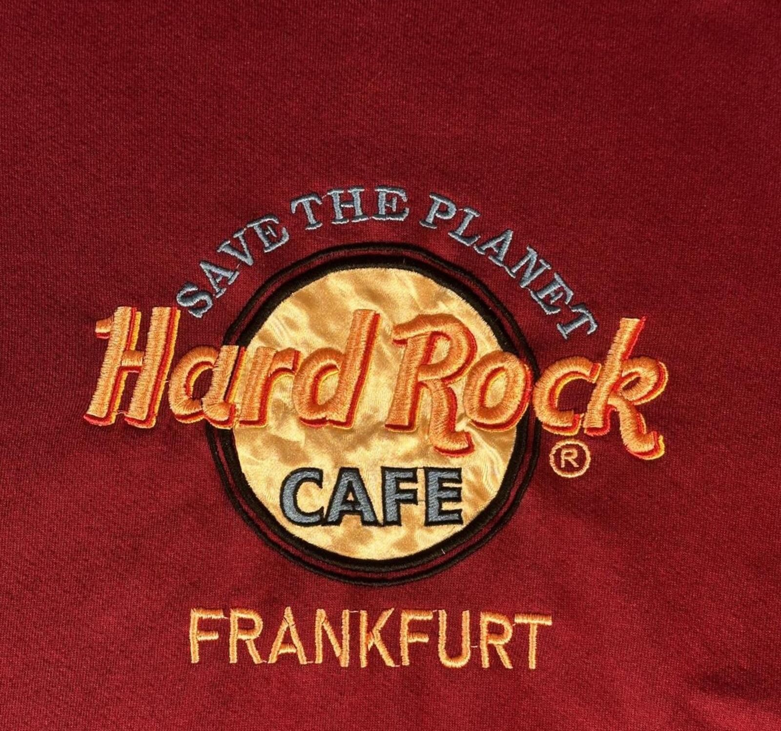 Hard Rock Cafe VTG Hard Rock Cafe Frankfurt Burgundy Sweatshirt Size ONE SIZE - 3 Thumbnail