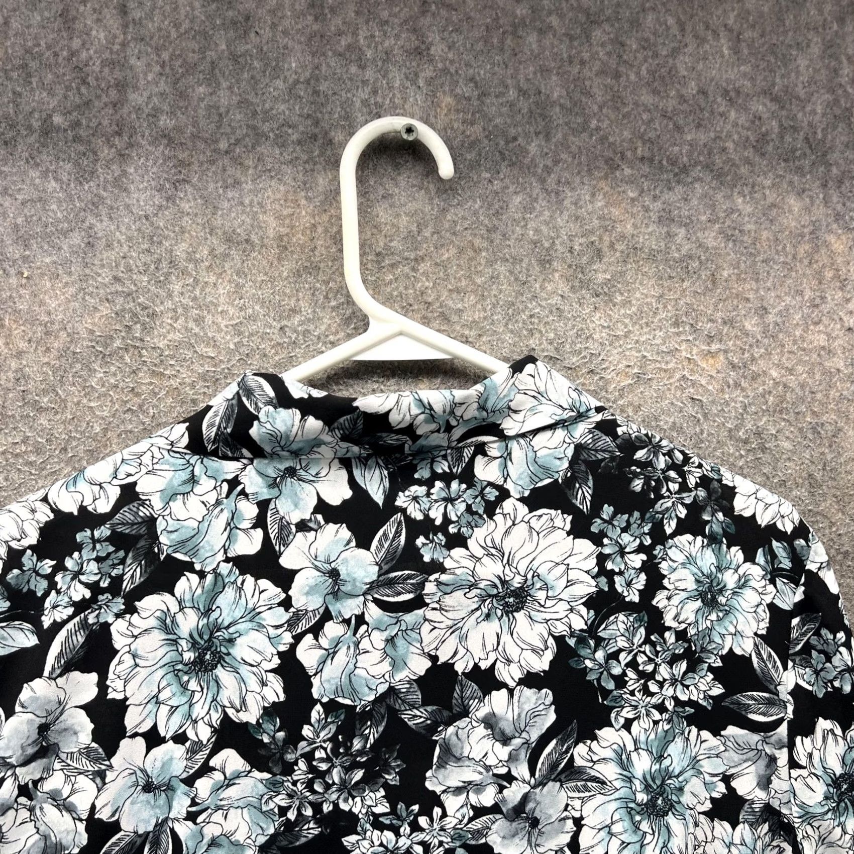 Karl Lagerfeld Karl Lagerfeld Paris Blouse Womens L Black Floral Tie Neck Long Sleeve Top Size L / US 10 / IT 46 - 3 Thumbnail