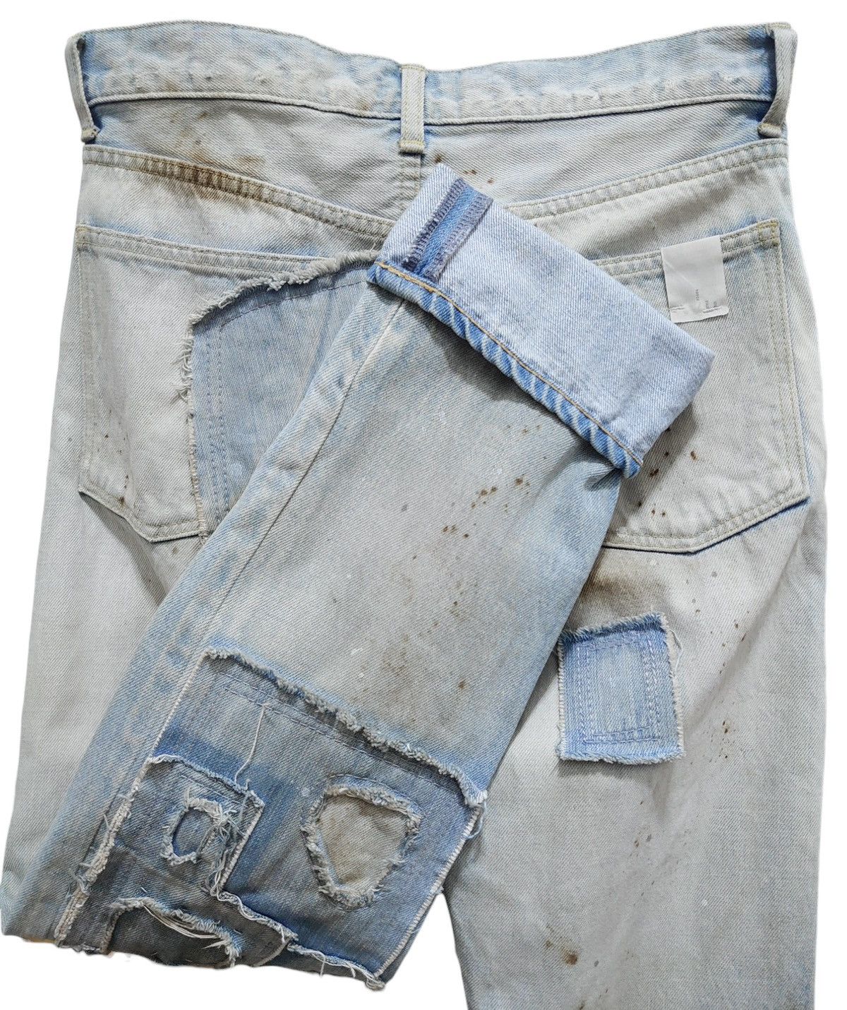N.Hoolywood N.HOOLYWOOD Trompe L'oeil Patchwork Denim Jeans Size US 31 - 7 Thumbnail