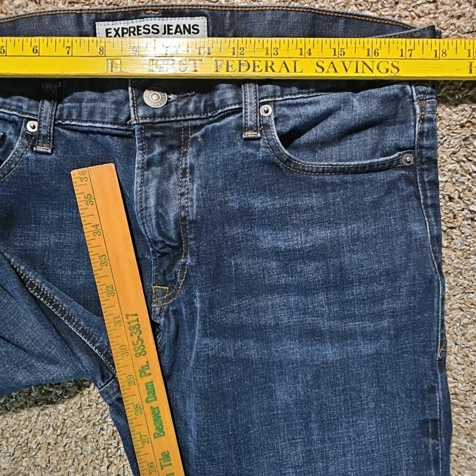 Express Express Jeans 36x30 Rocco Slim Fit Straight Leg Jeans Size US 36 / EU 52 - 5 Thumbnail