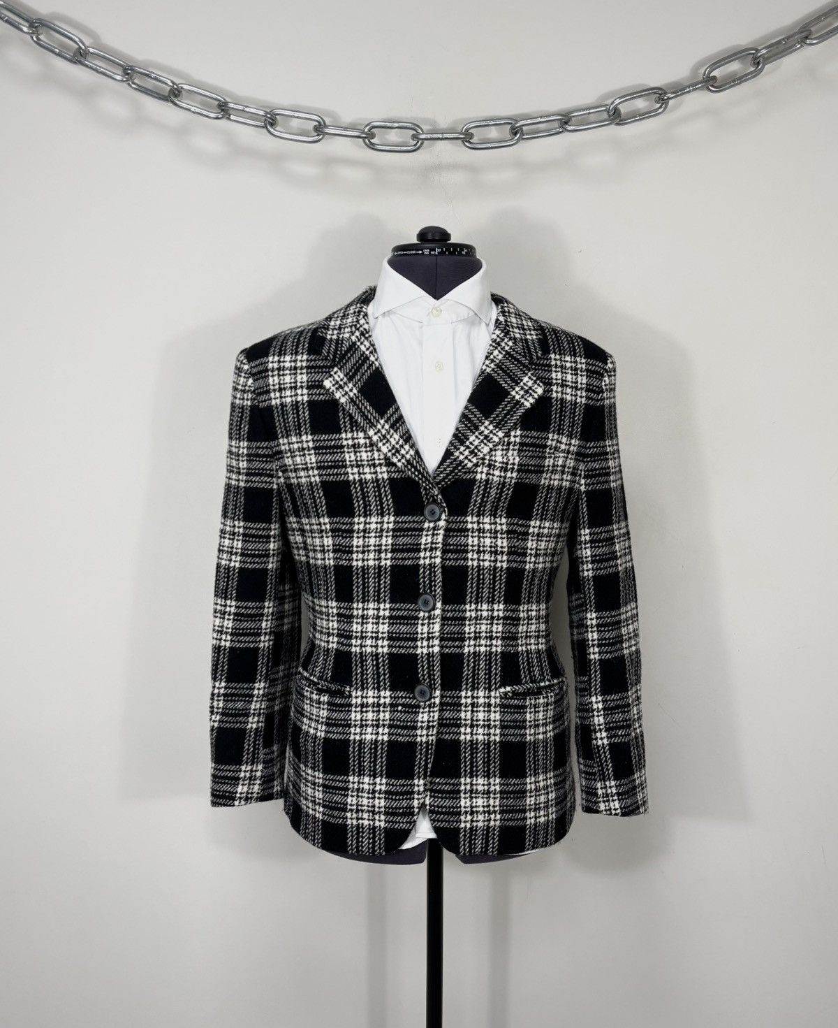 Harris Tweed Harris Tweed Women’s Plaid Check Gray Wool Blazer Skirt Set Size M / US 6-8 / IT 42-44 - 2 Thumbnail