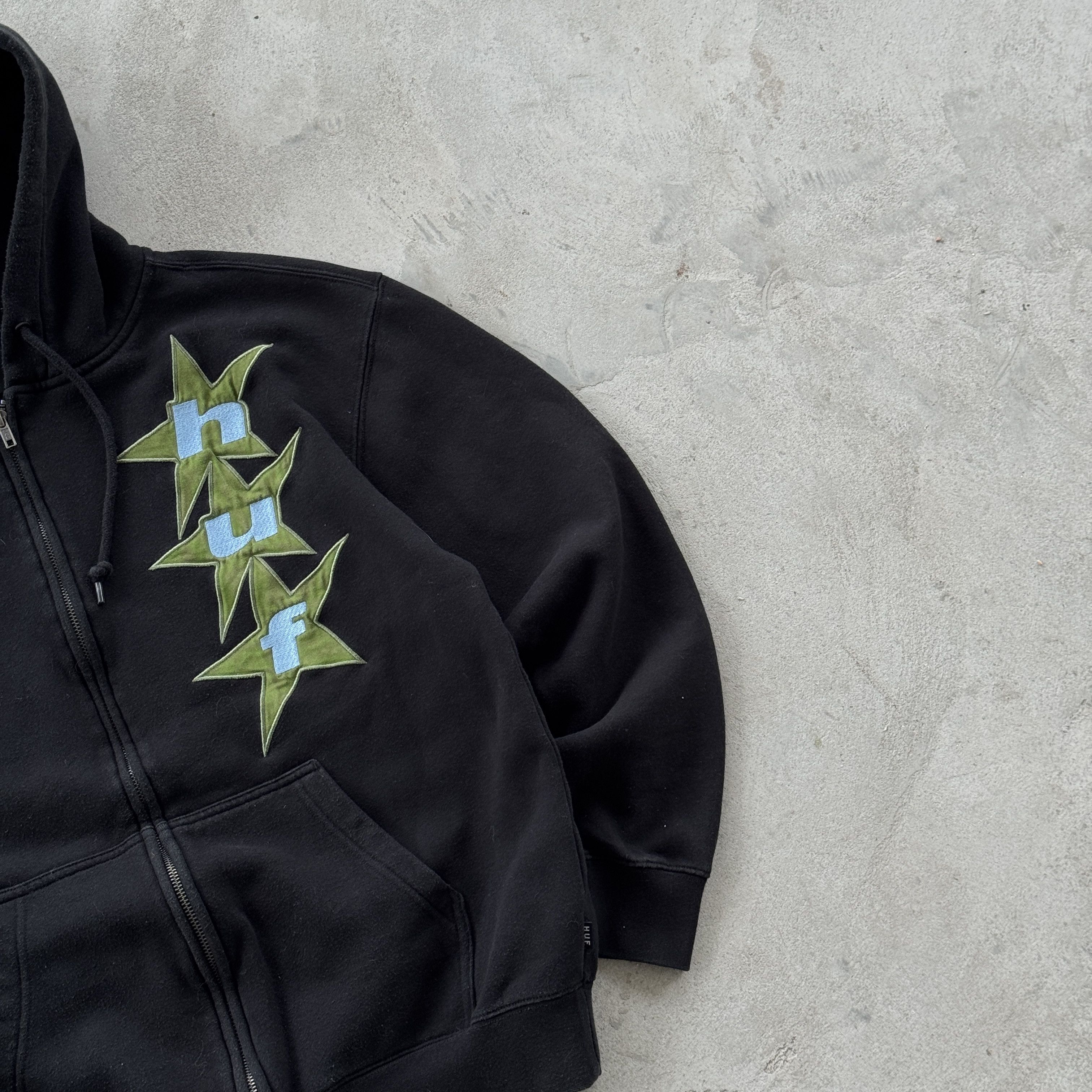 Huf Vintage 90s Huf Full Zip Hooded Sweatshirt Size US M / EU 48-50 / 2 - 2 Thumbnail