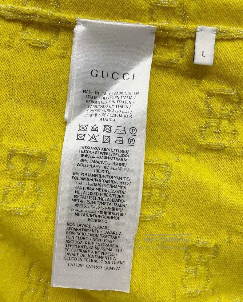 Gucci Gucci Yellow jacquard short sleeves Size L / US 10 / IT 46 - 6 Thumbnail
