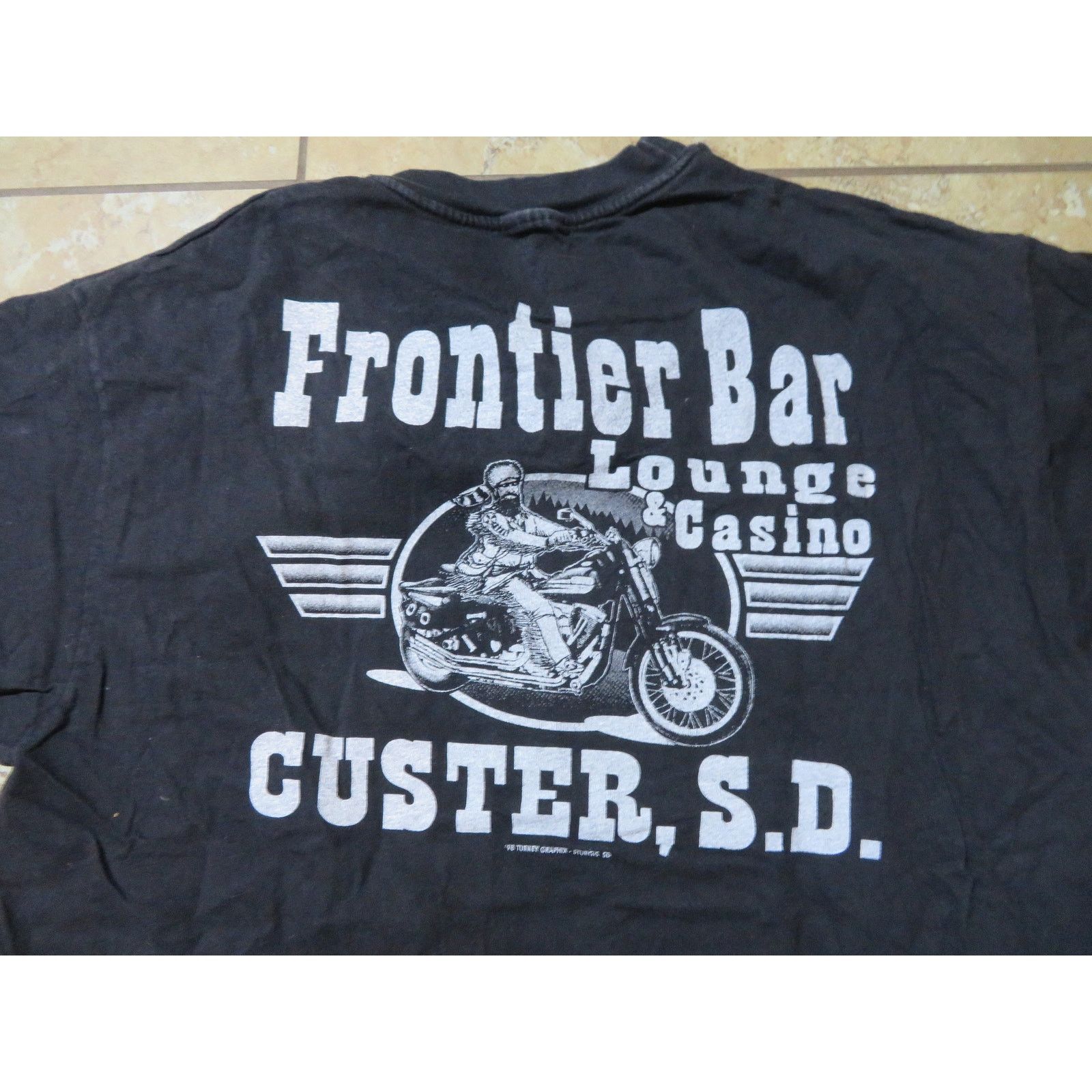 Other 90s Sturgis Rally Crashing Sucks Frontier Bar Black Sz XL Size US L / EU 52-54 / 3 - 6 Thumbnail