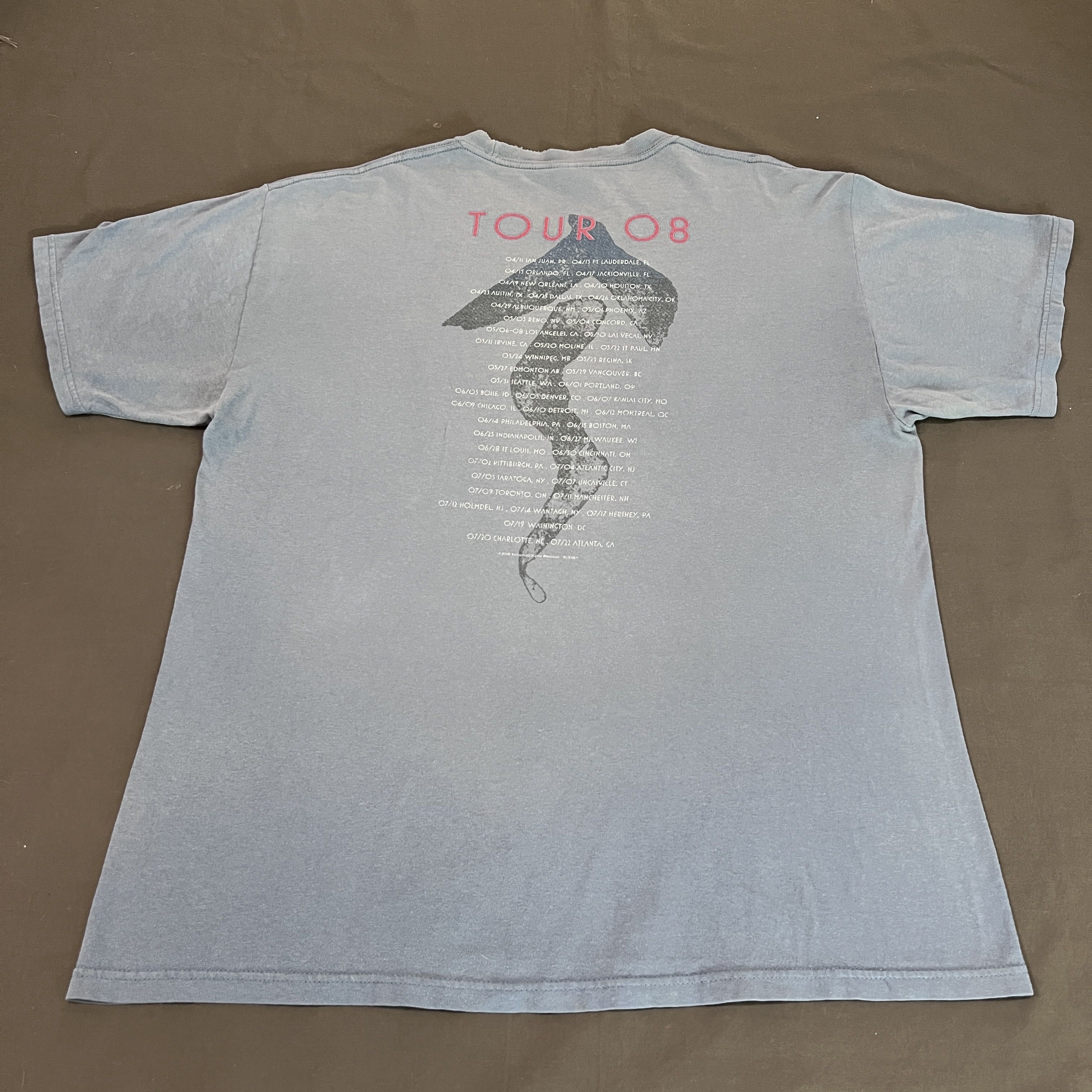 Band Tees Vintage Y2K 2008 Rush World Tour Tee Faded Thrashed Size US L / EU 52-54 / 3 - 9 Thumbnail