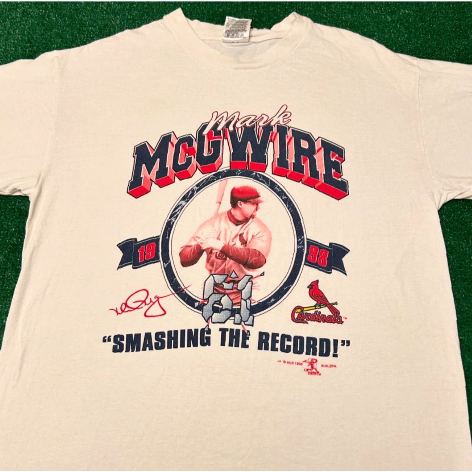 Vintage VINTAGE St. Louis Cardinals Mark McGwire 1998 VTG Shirt Mens Large Size L White 90s Sports USA Hip Hop MLB Shirt Mens Size US L / EU 52-54 / 3 - 3 Thumbnail