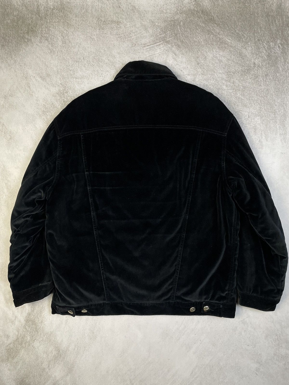Katharine Hamnett London 1980s Velour Padded Trucker Jacket Size US M / EU 48-50 / 2 - 8 Thumbnail