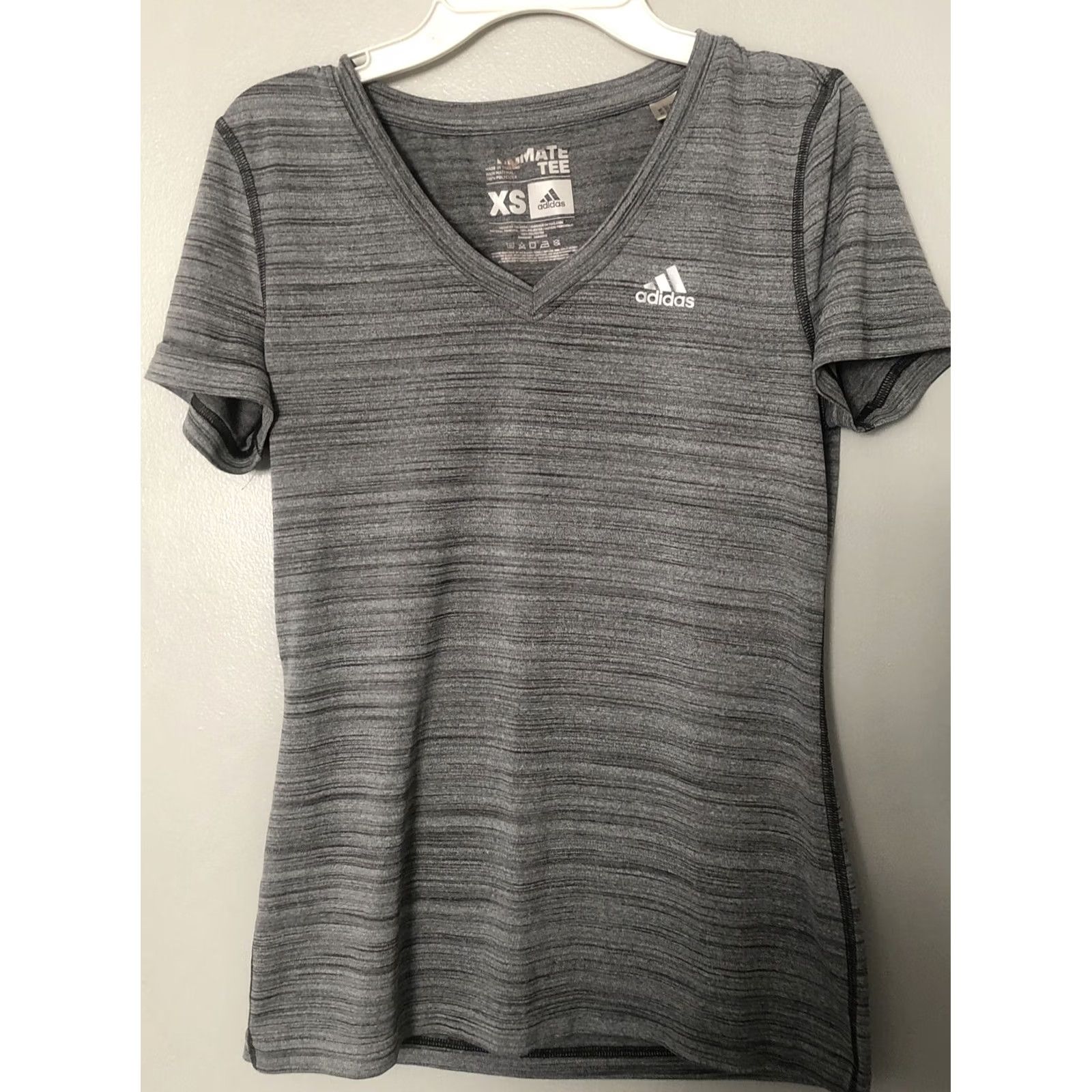 Adidas Adidas T-Shirt Womens XS Gray Heathered Ultimate Tee V-Neck Short Sleeve Top Size XS / US 0-2 / IT 36-38 - 2 Thumbnail