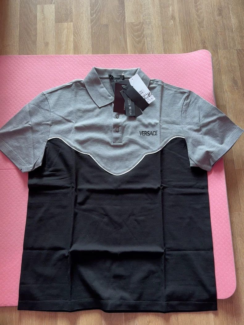 Versace Men's Two-Tone Polo Shirt - dmc