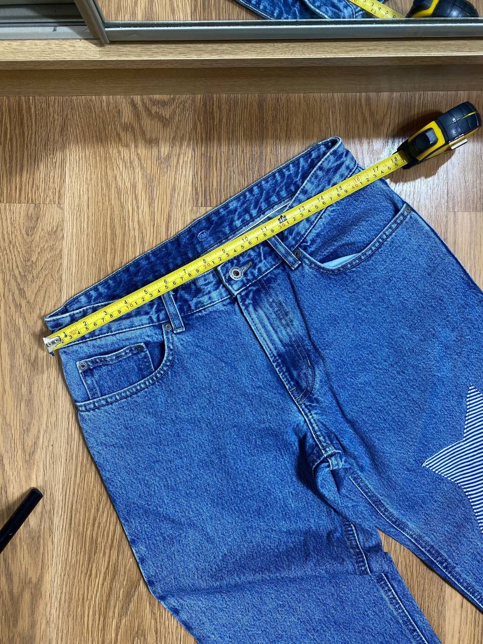 Vintage 💥Distressed Vintage Flared Dirty Washed Crash Denim Jeans Size US 32 / EU 48 - 16 Thumbnail