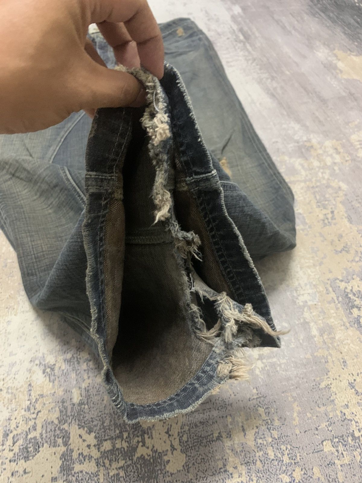 If Six Was Nine Vintage Antik Denim Ripped Mudwash Oversize Distress Denim Size US 41 - 7 Thumbnail
