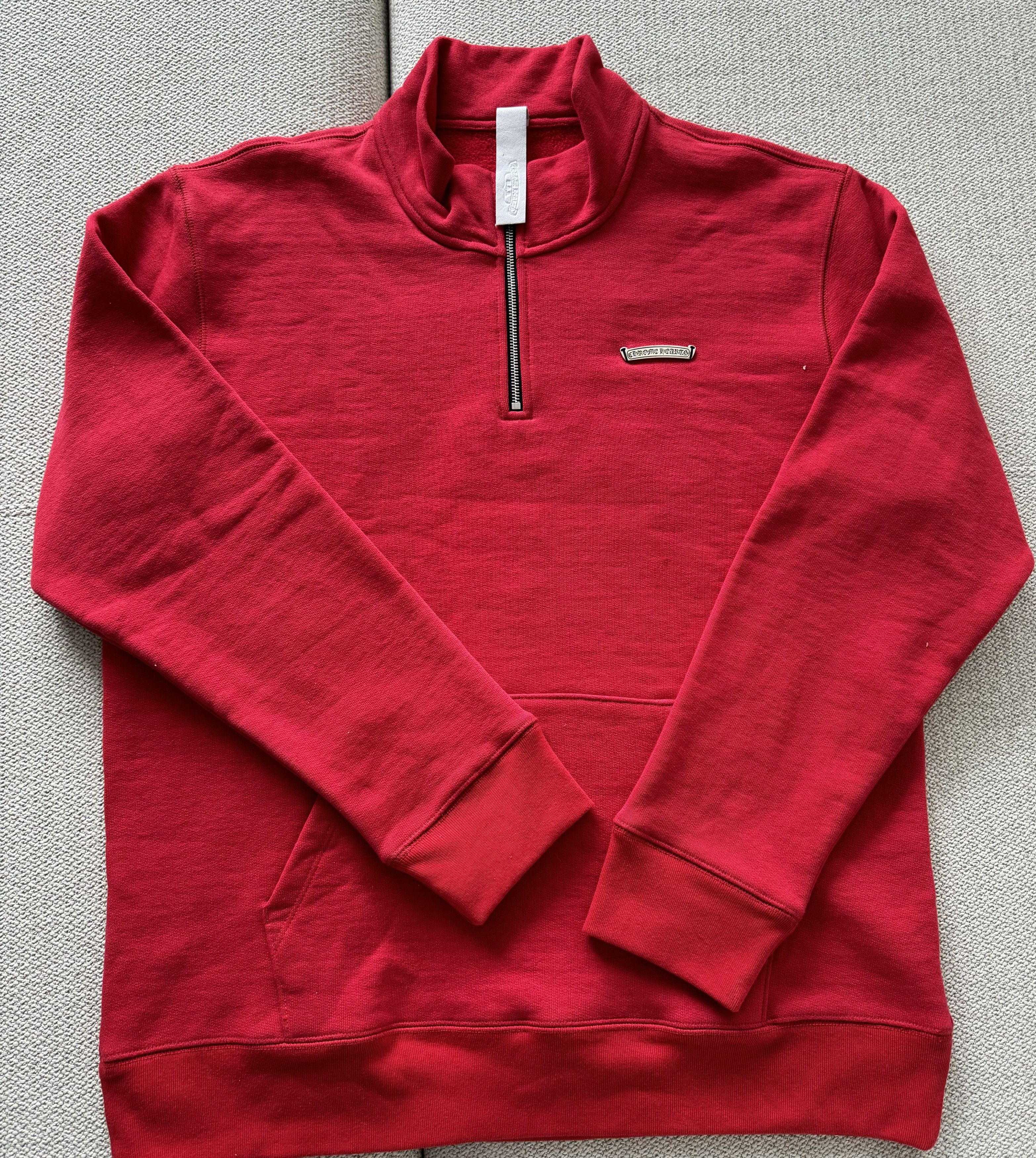 Chrome Hearts Chrome Hearts Red Hollywood Triple Cross Half Zip Sweatshirt Size US L / EU 52-54 / 3 - 3 Thumbnail