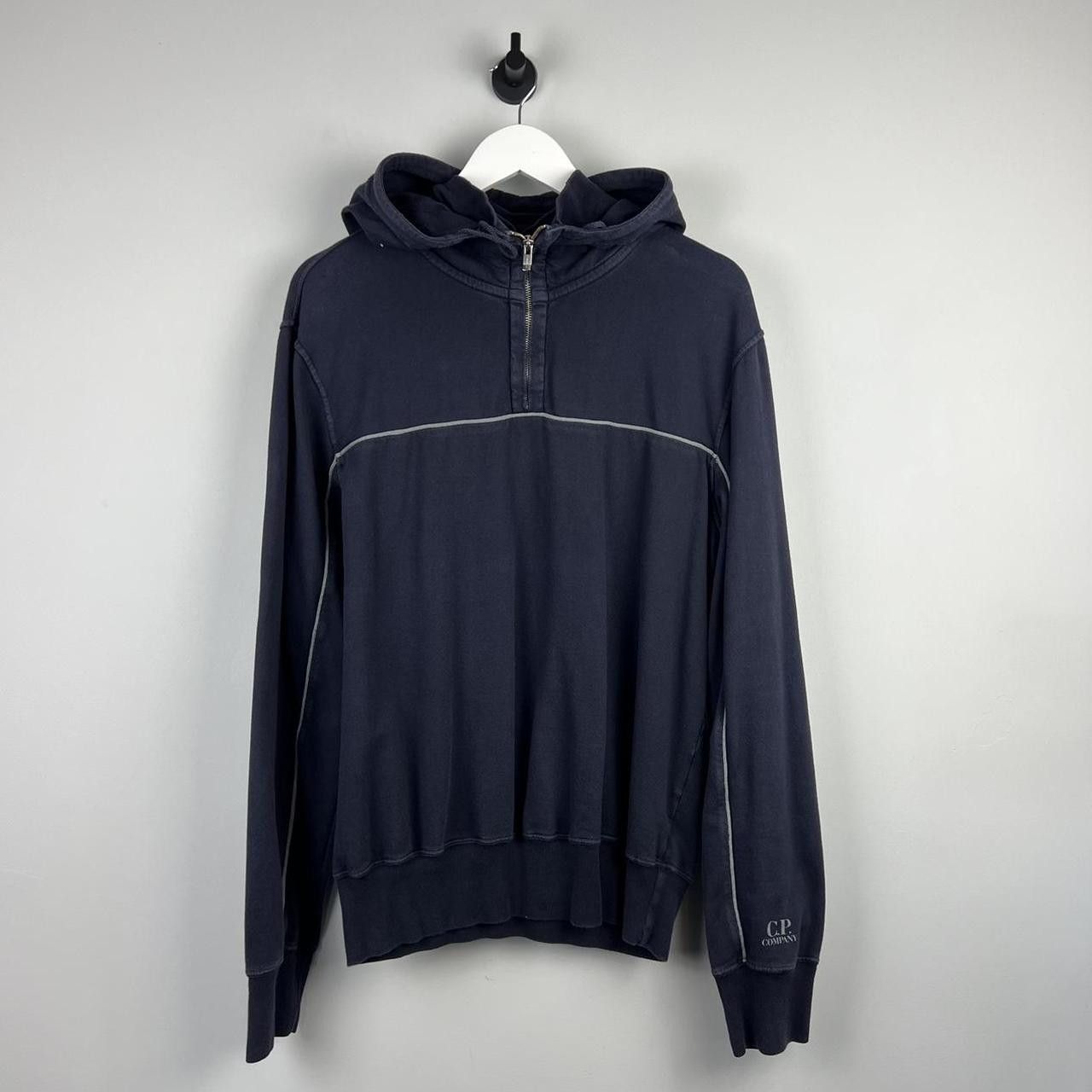 image of C P Company Cp Company 00’S Ribbed Hoodie in Navy, Men's (Size XL)