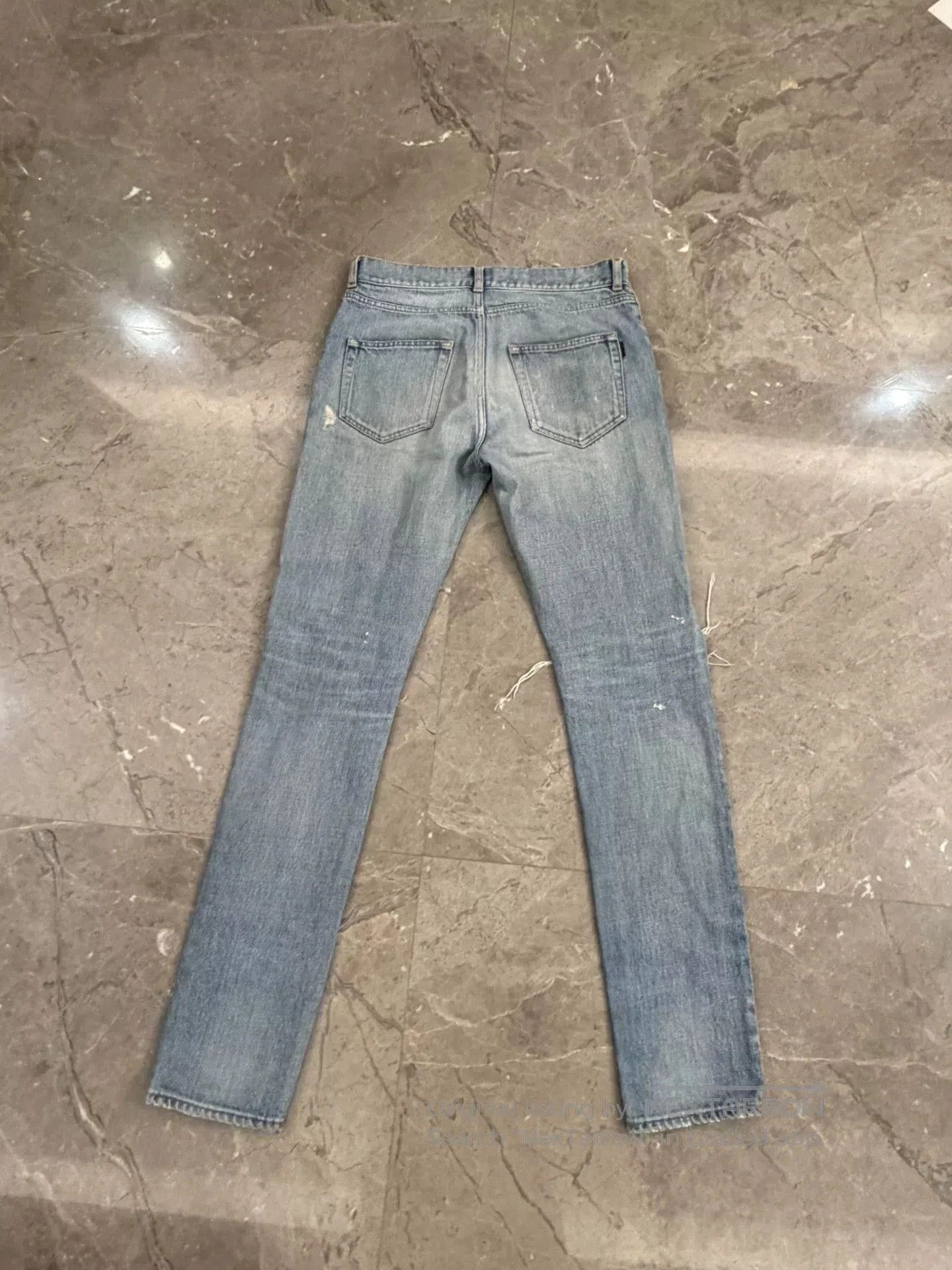 Saint Laurent Paris Saint Laurent Blue Distressed Denim Pants. Size US 29 - 7 Thumbnail