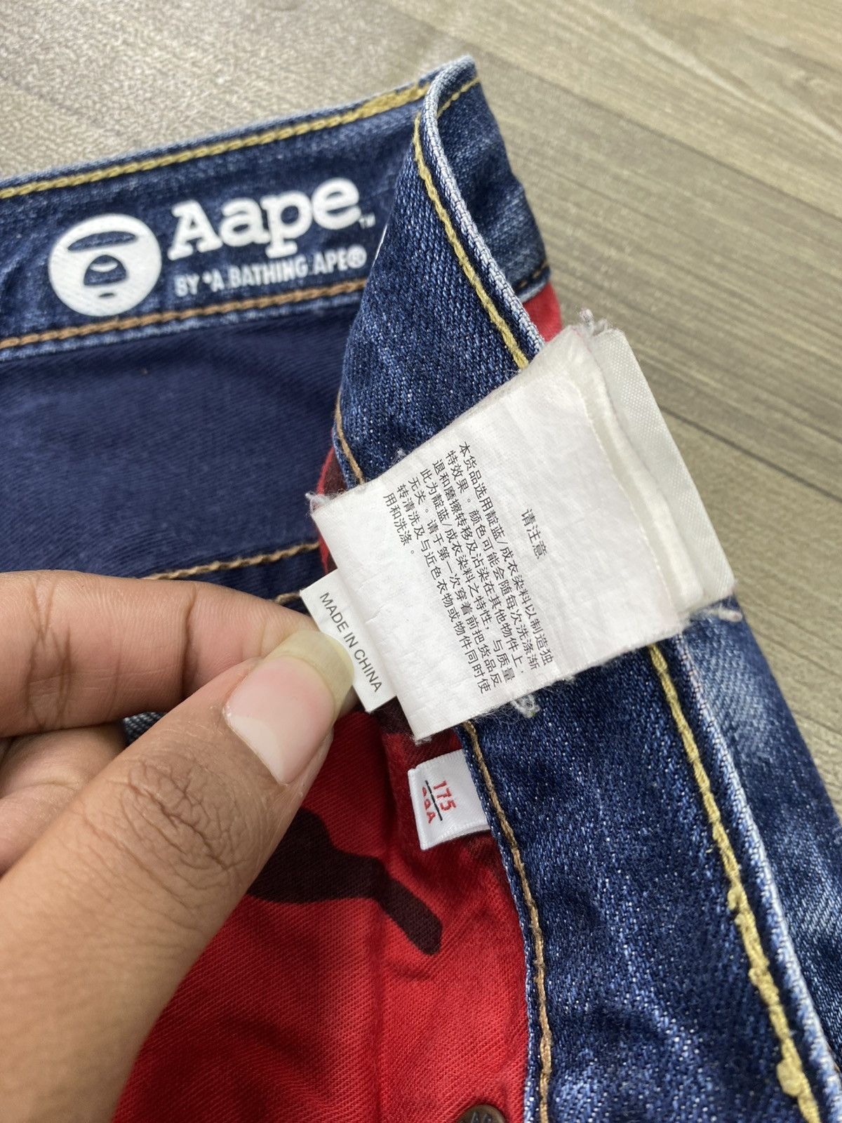 Aape Vintage Aape By A Bathing Ape Bape Embroidery Selvedge Denim Size US 32 / EU 48 - 12 Thumbnail