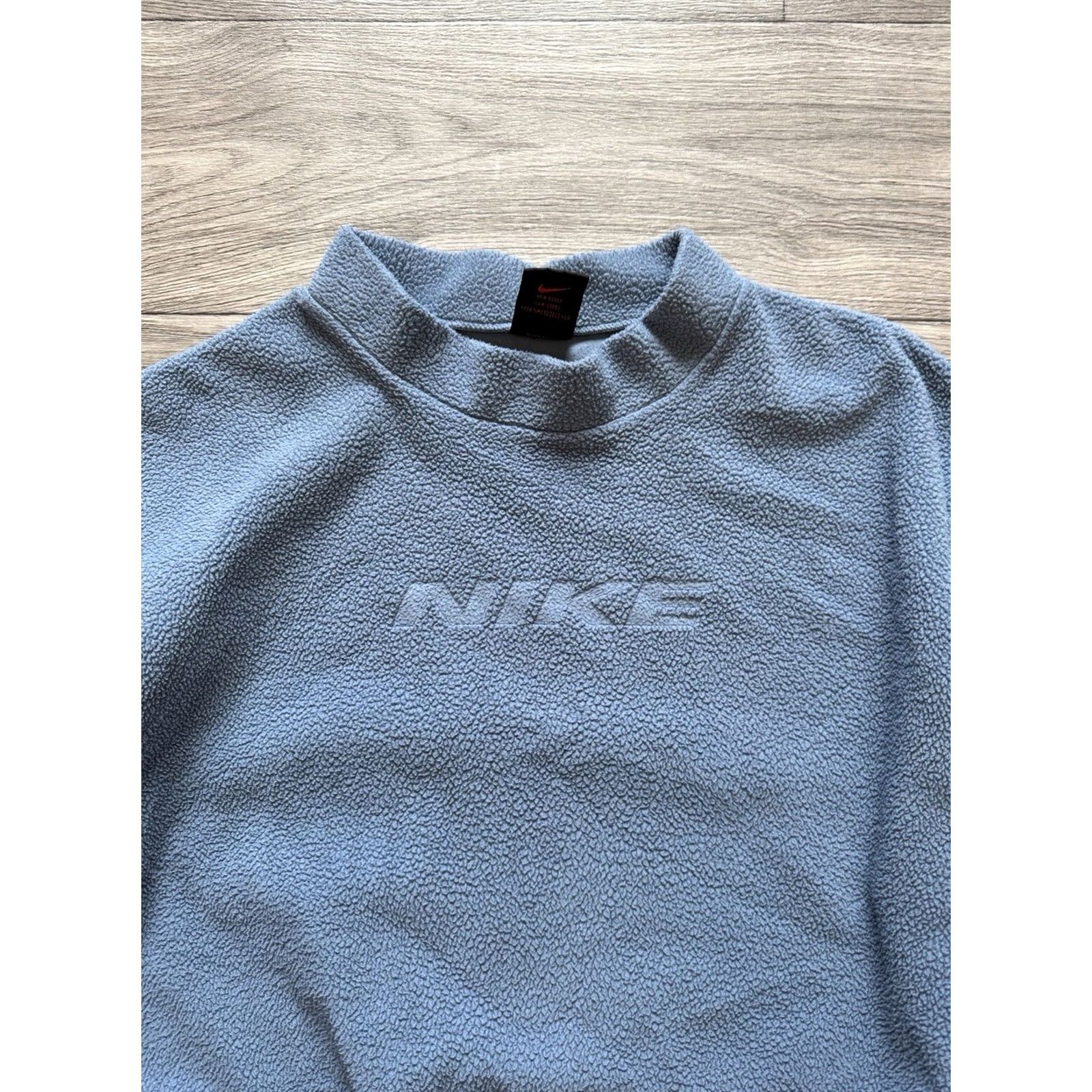 Nike VINTAGE Nike Fleece Pullover Womens M Blue 90s Sherpa Spellout Pullover Sweatshirt Womens Size M / US 6-8 / IT 42-44 - 5 Thumbnail