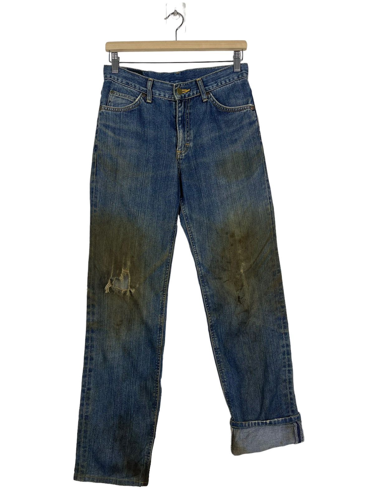 Lee Lee Rider Ripped Denim Zipper Fly Blue Jeans Size US 30 / EU 46 - 7 Thumbnail
