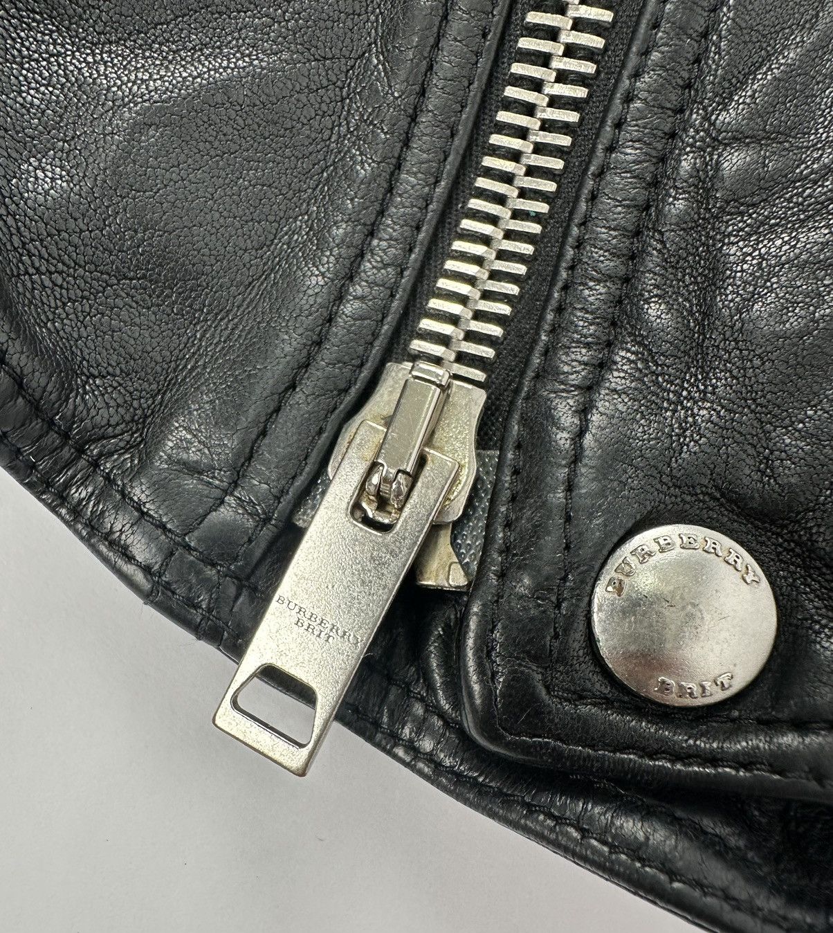Burberry × Burberry Prorsum Burberry Brit Quilted Moto Biker Lamb Leather Jacket Size US M / EU 48-50 / 2 - 17 Thumbnail