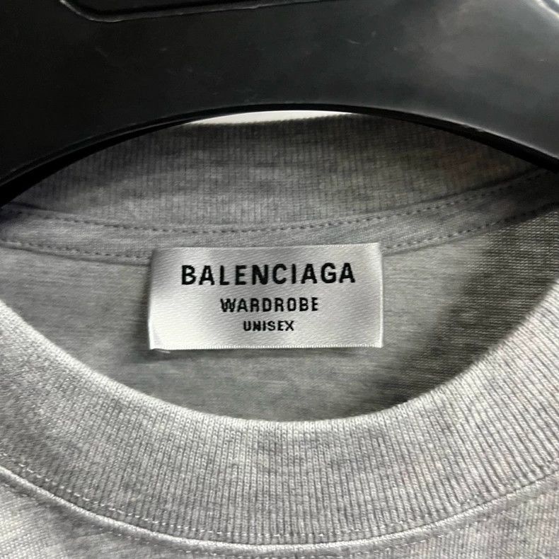 Balenciaga Balenciaga Grey Logo Printed Retro Plain Short Sleeve T-Sh Size US S / EU 44-46 / 1 - 2 Thumbnail